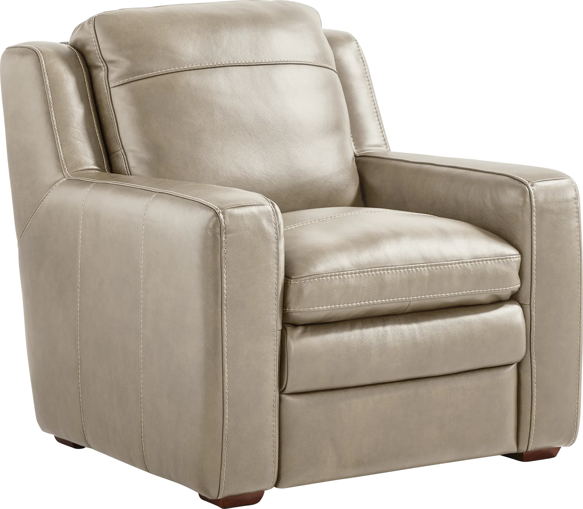 Salinger Beige Leather Chair - Image 1