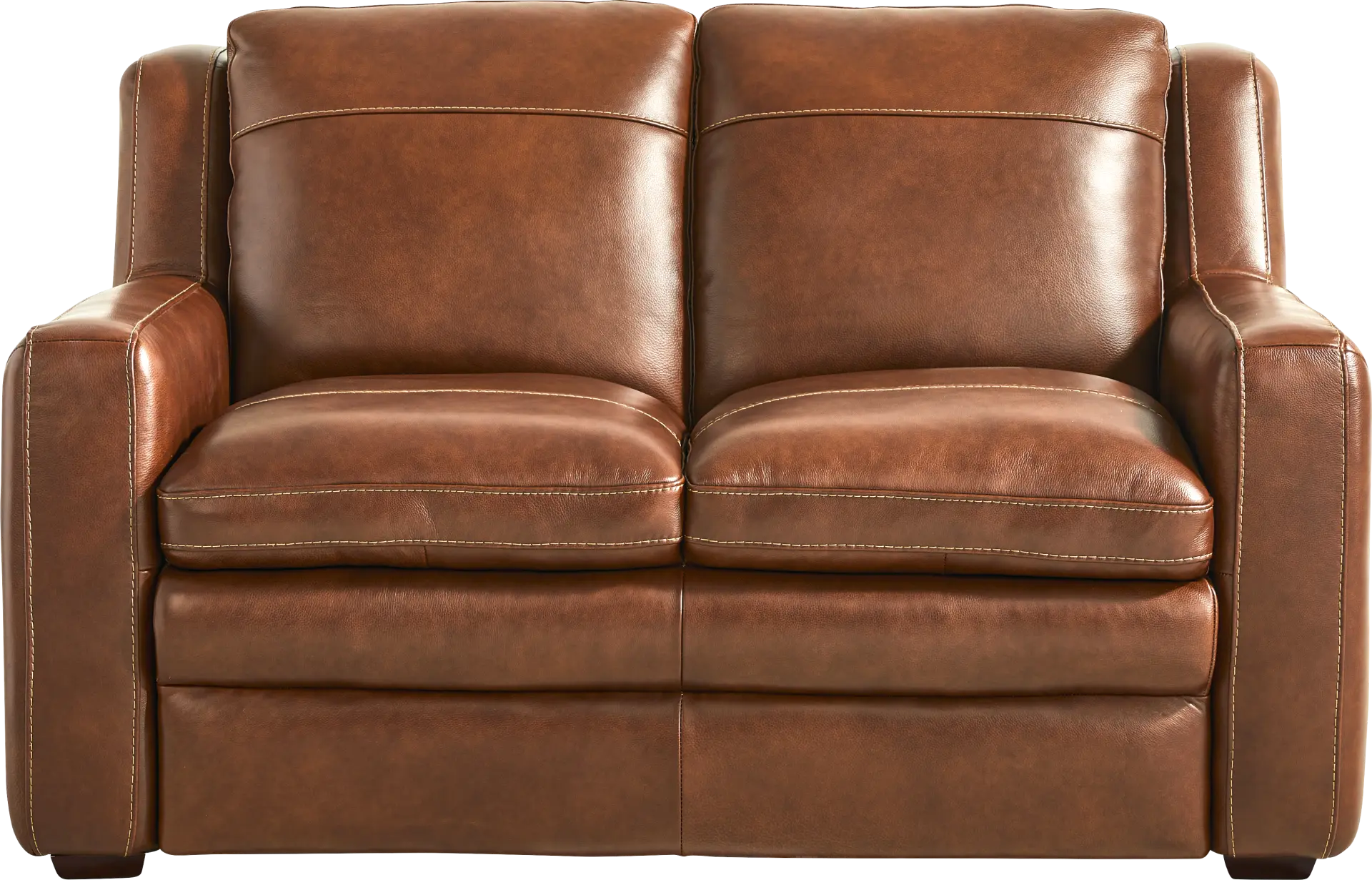 Salinger Brown Leather Loveseat