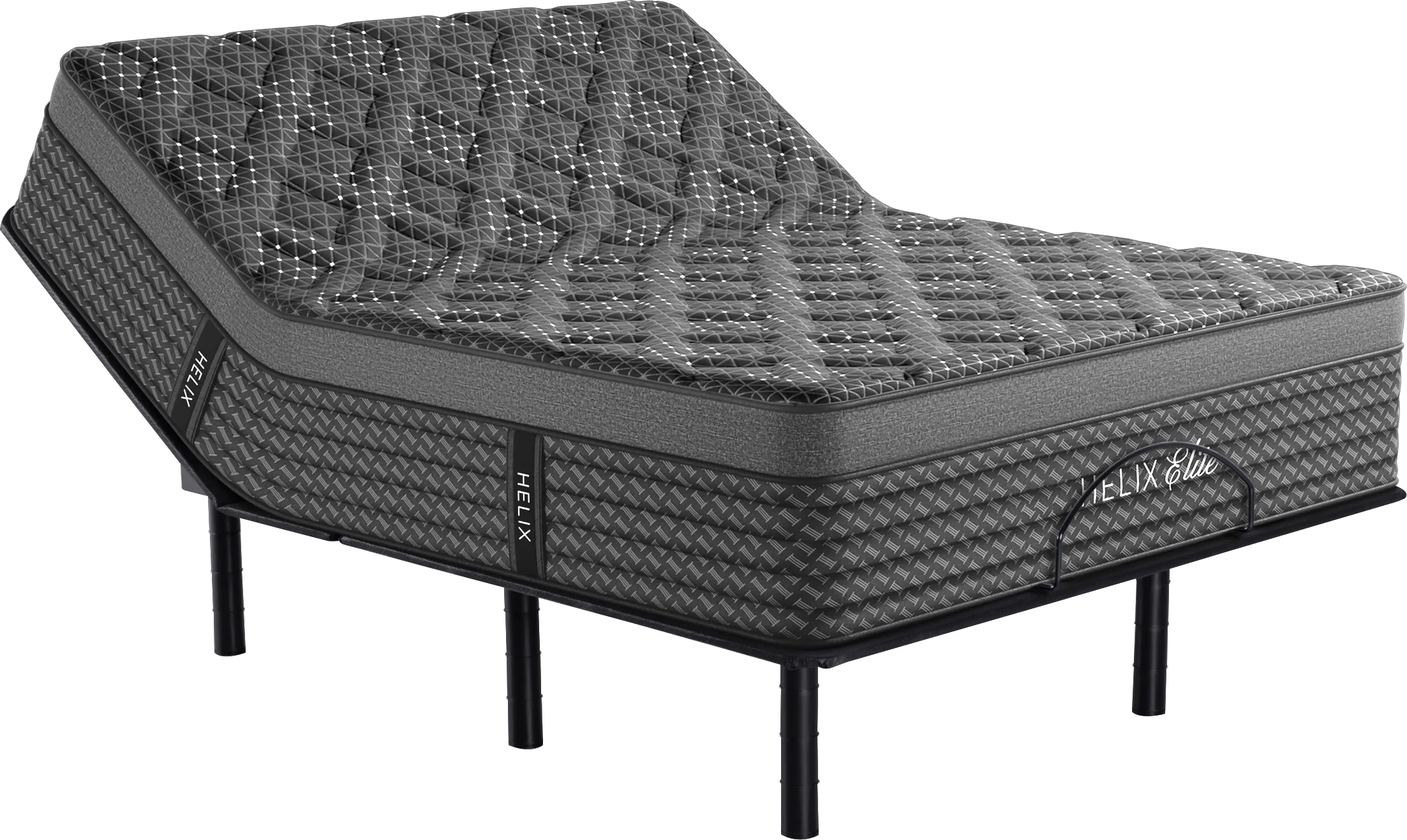 Helix Midnight Elite Split King Mattress Set with Head Up Only Base - Thumbnail - Image 1