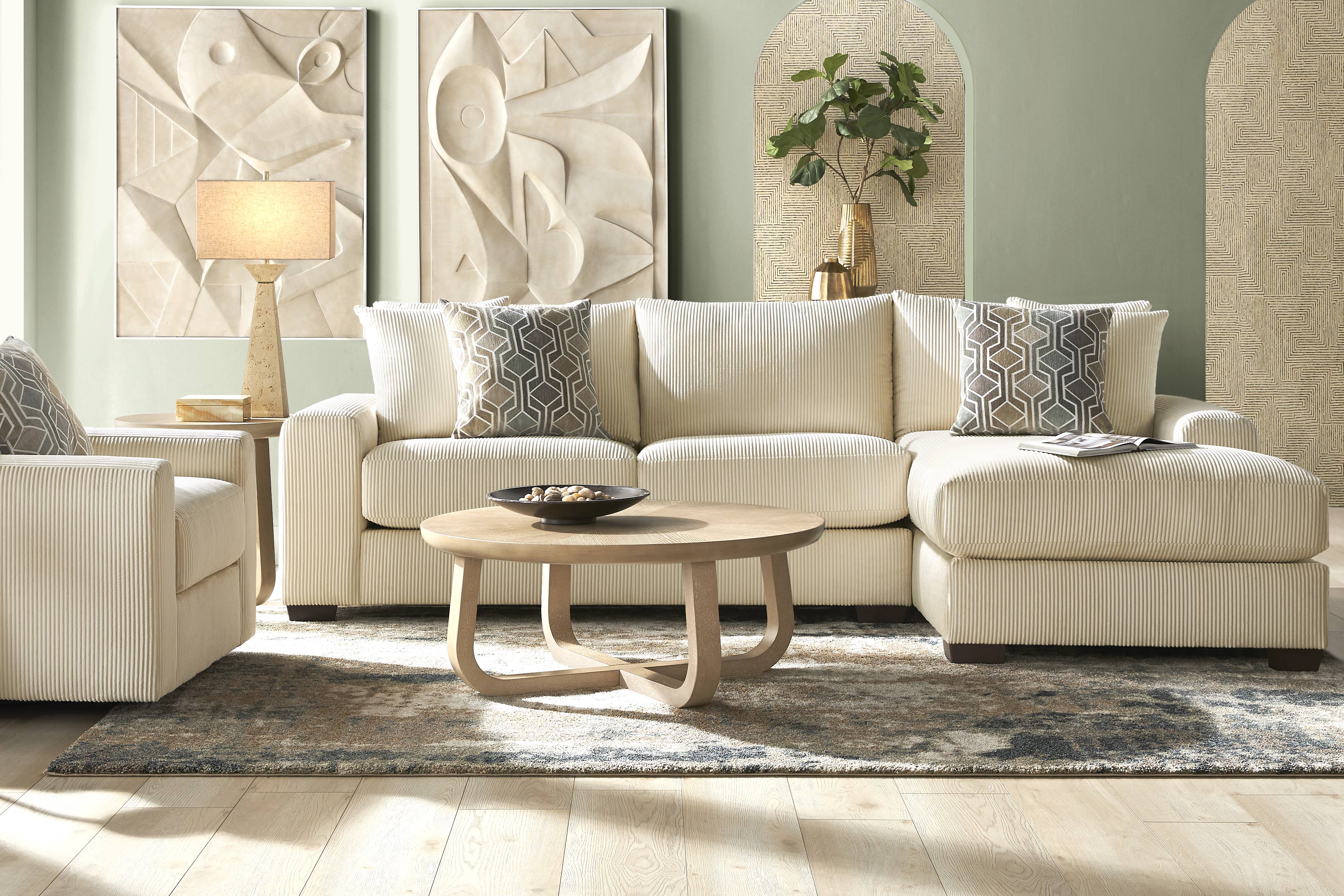 The Challenge Cream 2 Pc Sectional - Thumbnail - Image 2