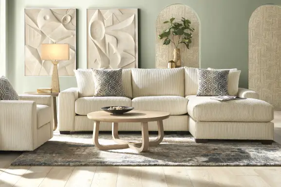 The Challenge Cream 2 Pc Sectional