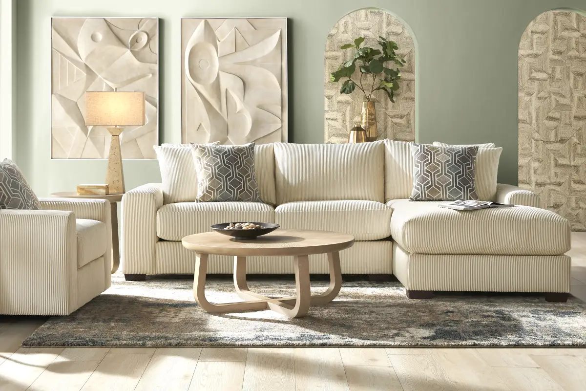 The Challenge Cream 2 Pc Sectional
