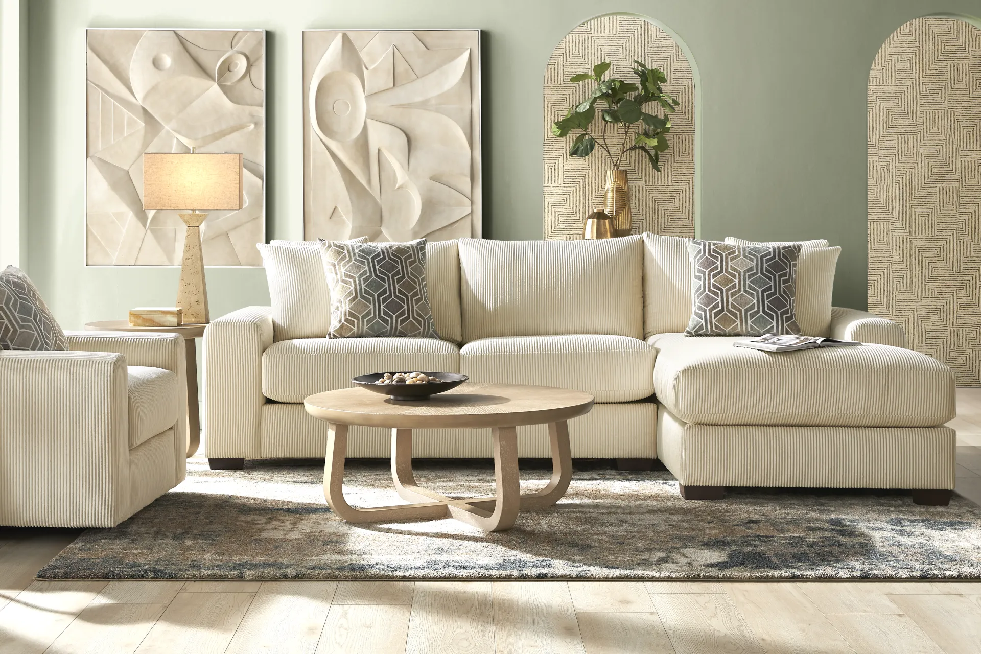 The Challenge Cream 2 Pc Sectional - Image 1