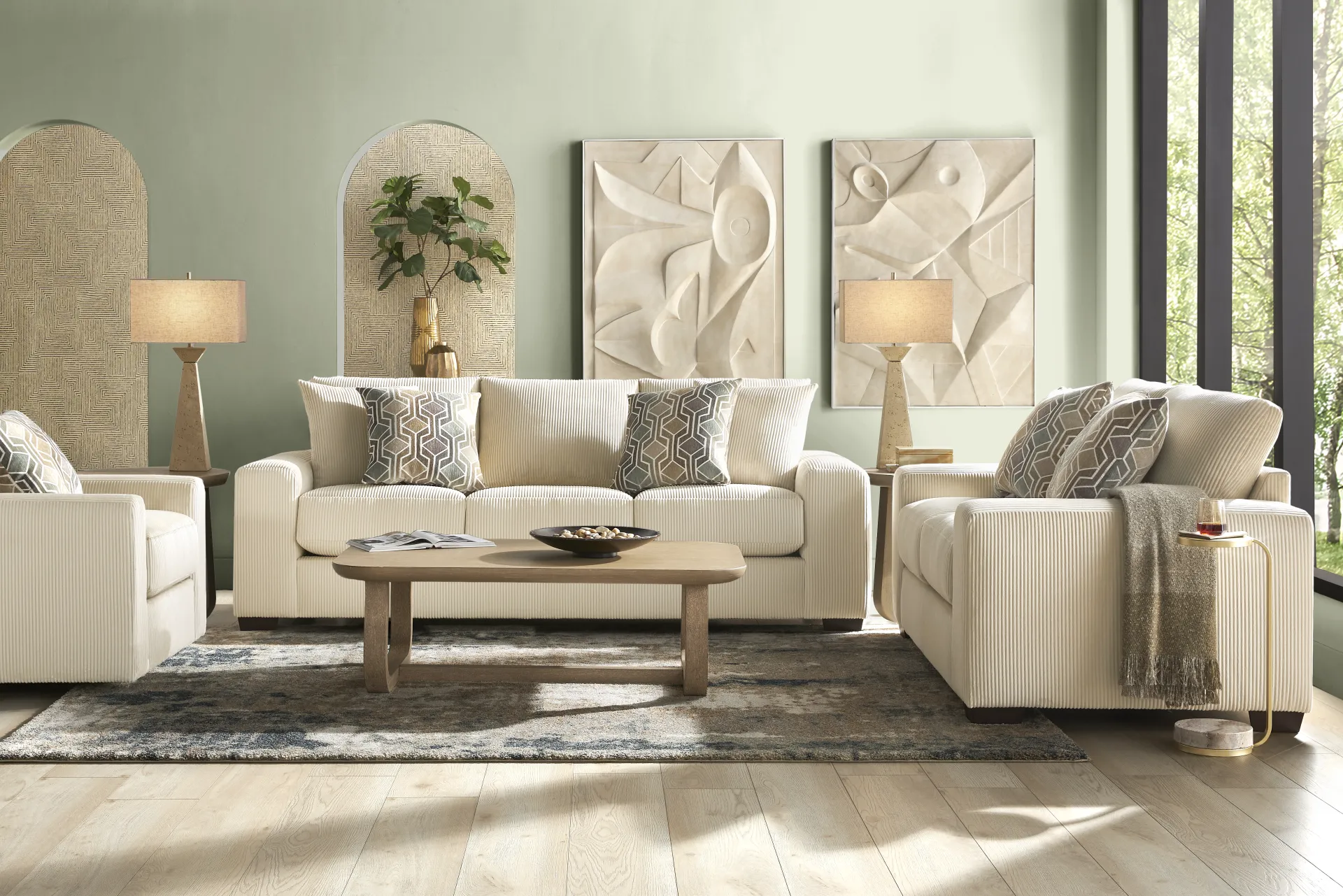 The Challenge Cream 5 Pc Living Room - Image 1
