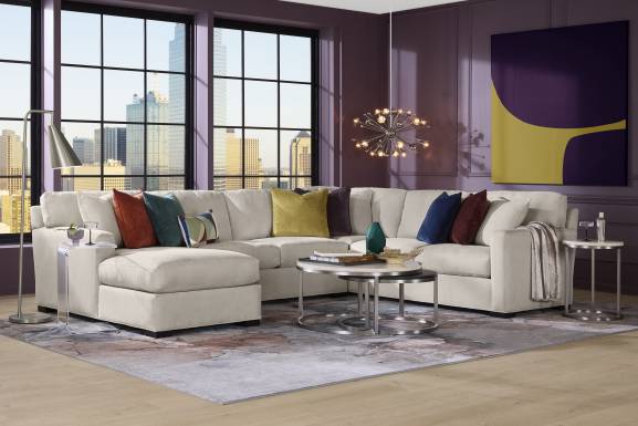 Harmonie Dove 3 Pc Gel Foam Sleeper Sectional