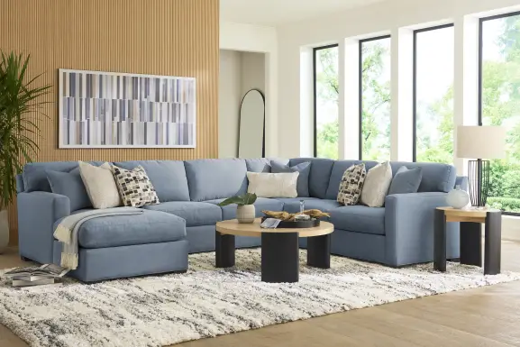 Harmonie Blue 3 Pc Sectional