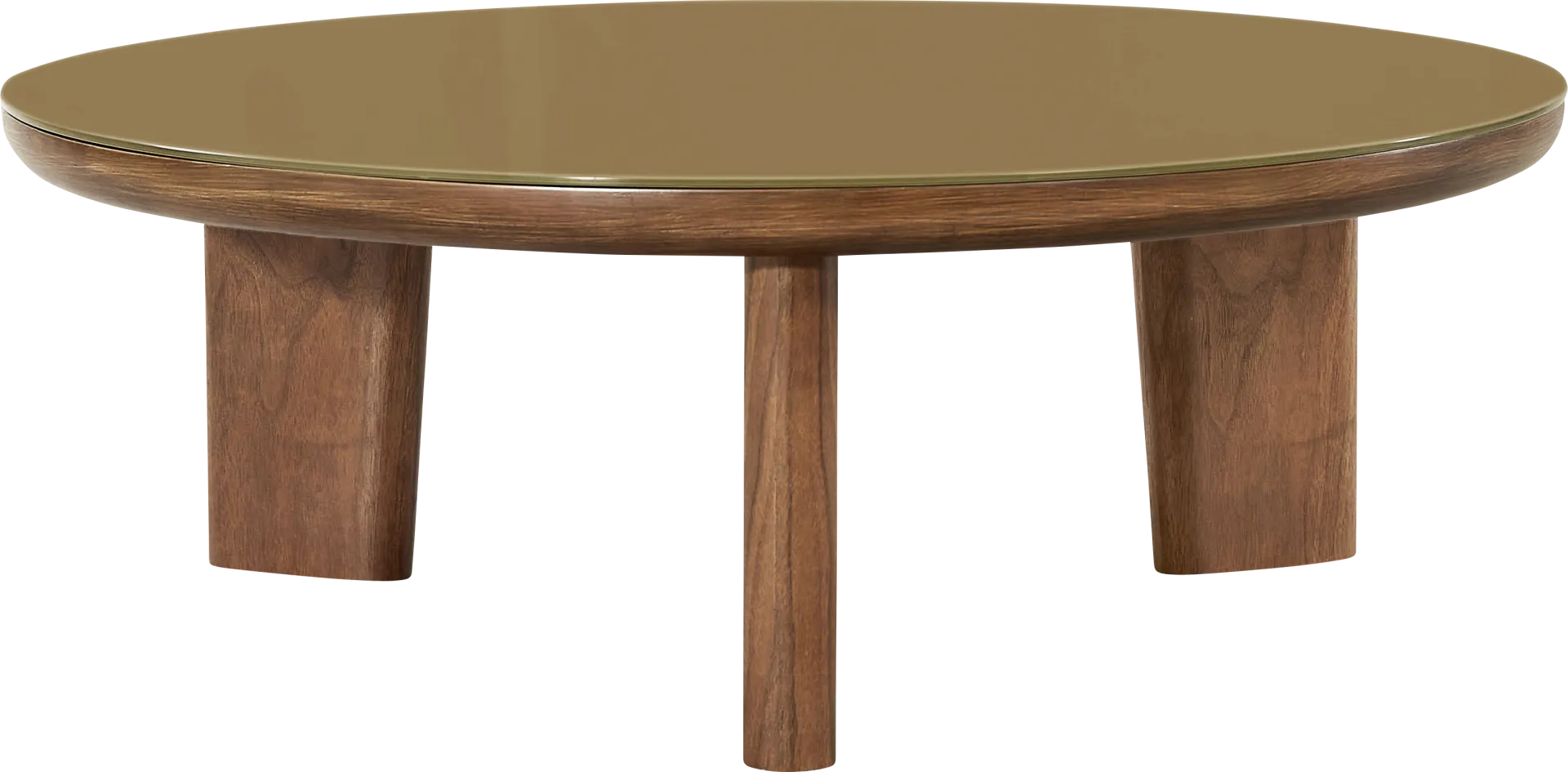 Crystalware Brown Round Cocktail Table - Image 1