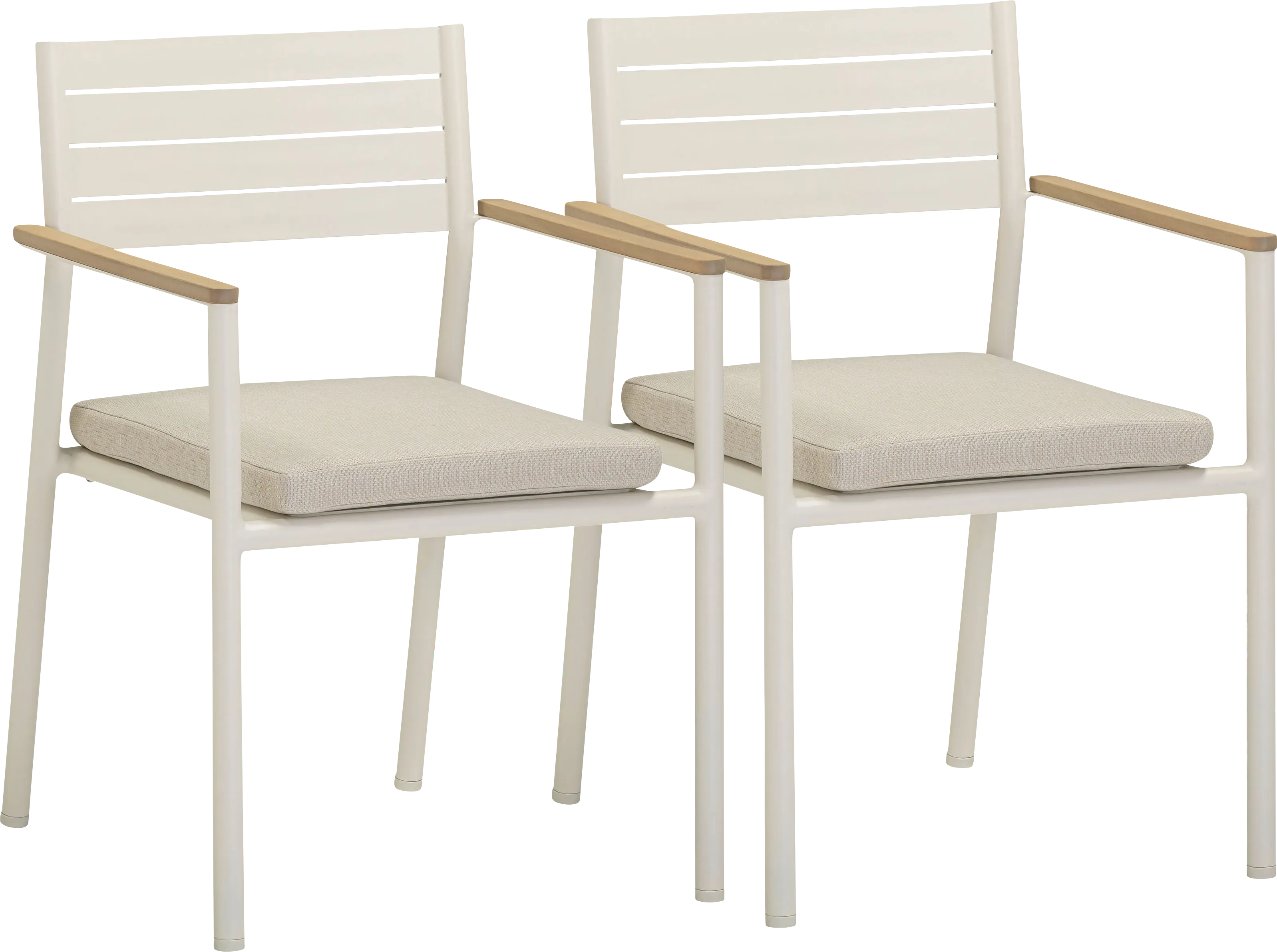 Outdoor Ceasarts Cream Arm Chair, Set of 2 - Thumbnail - Image 1