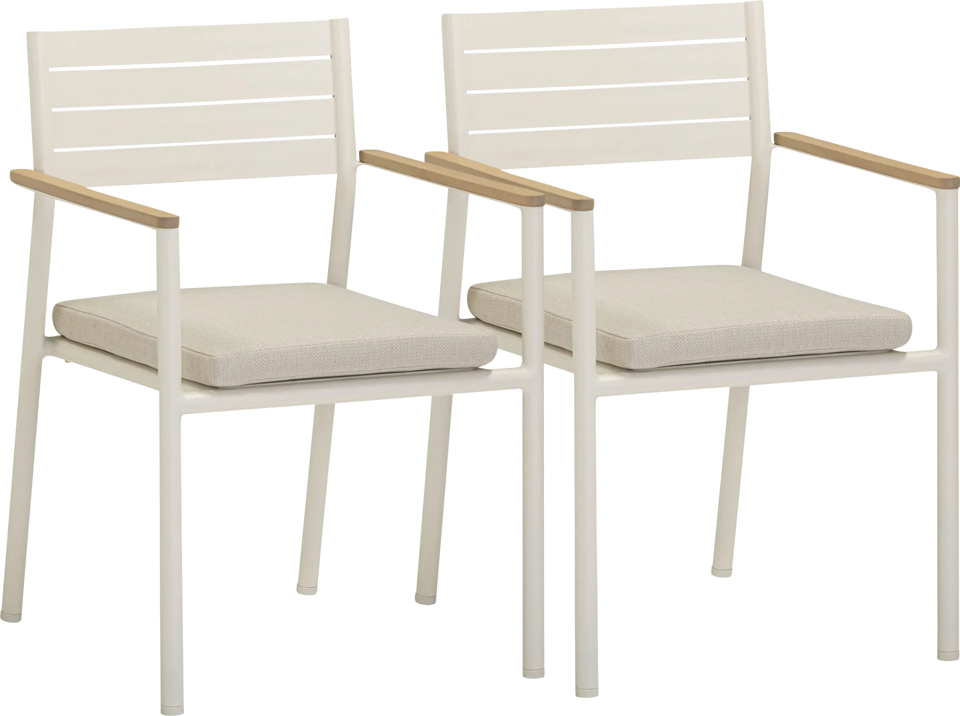 Outdoor Ceasarts Cream Arm Chair, Set of 2 - Image 1