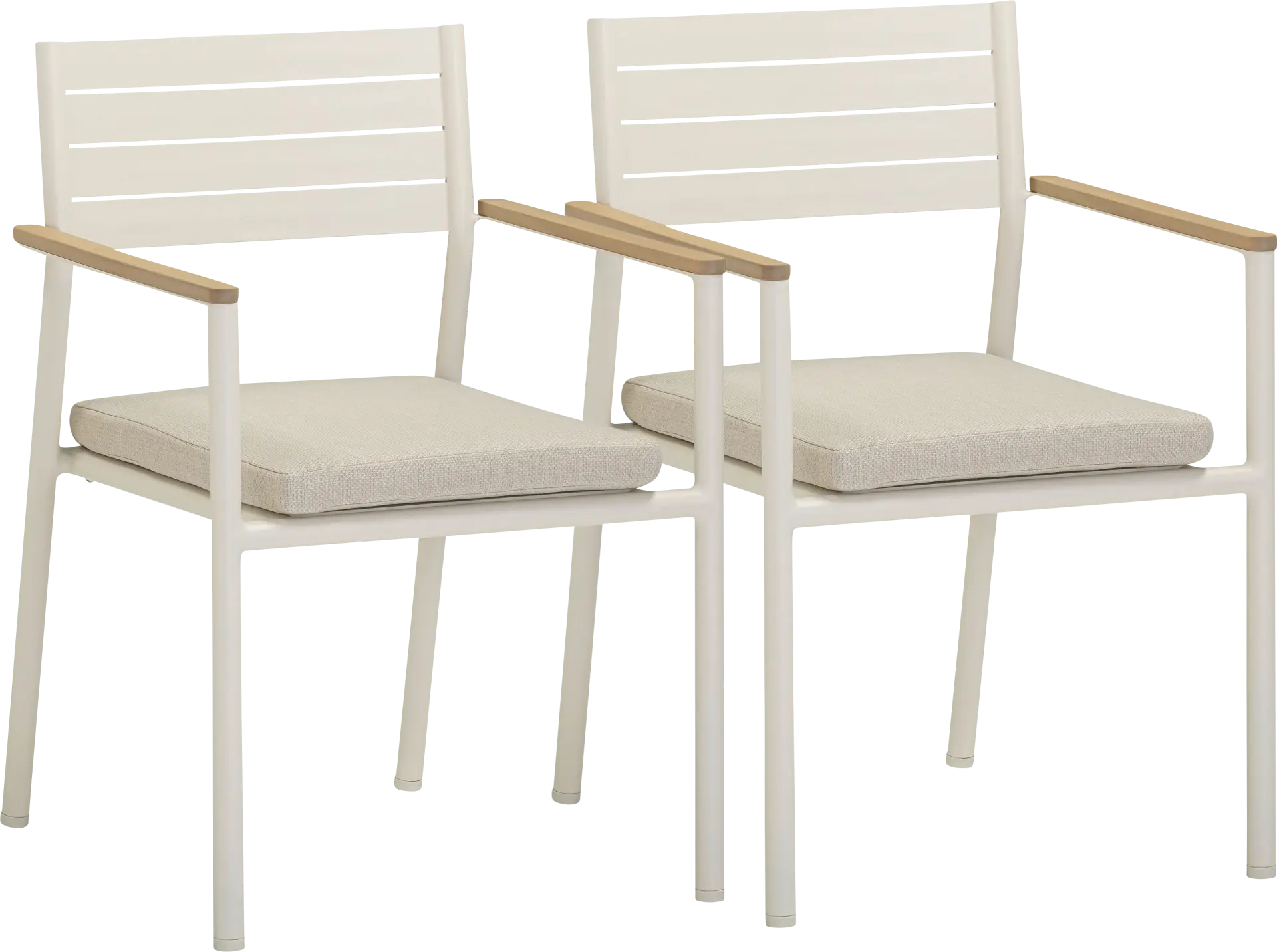 Outdoor Ceasarts Cream Arm Chair, Set of 2