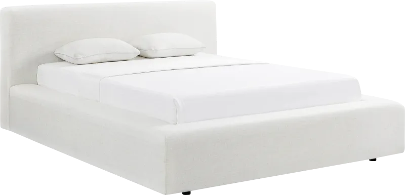 Lemonwares Cream Queen Storage Bed