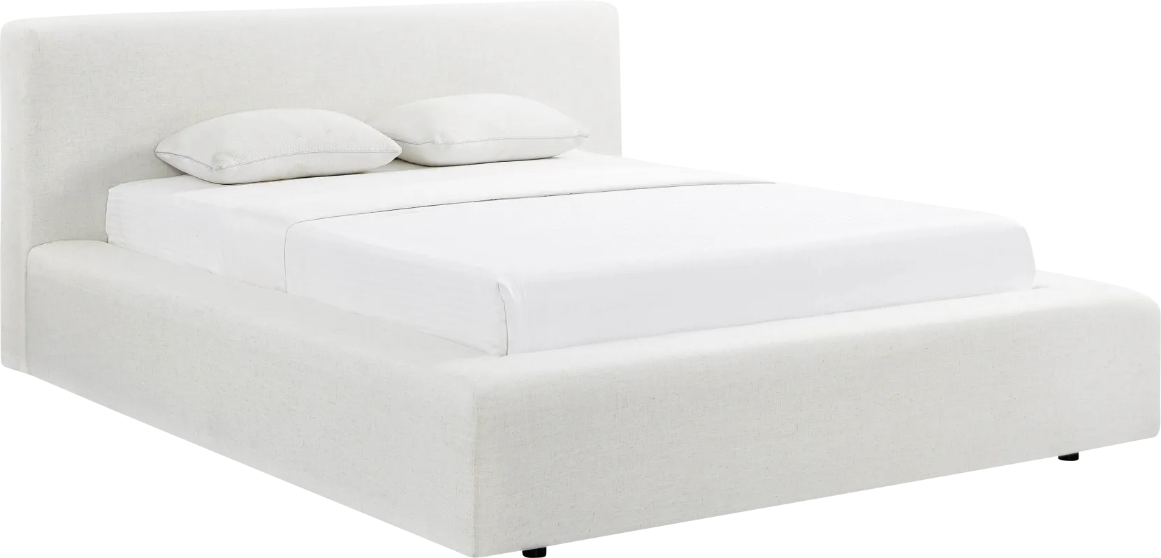 Lemonwares Cream Queen Storage Bed