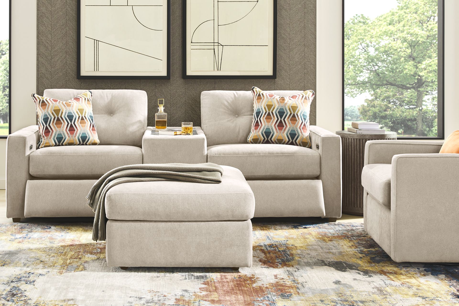 Beige 3 Pc Power Reclining ModularOne - Image 2