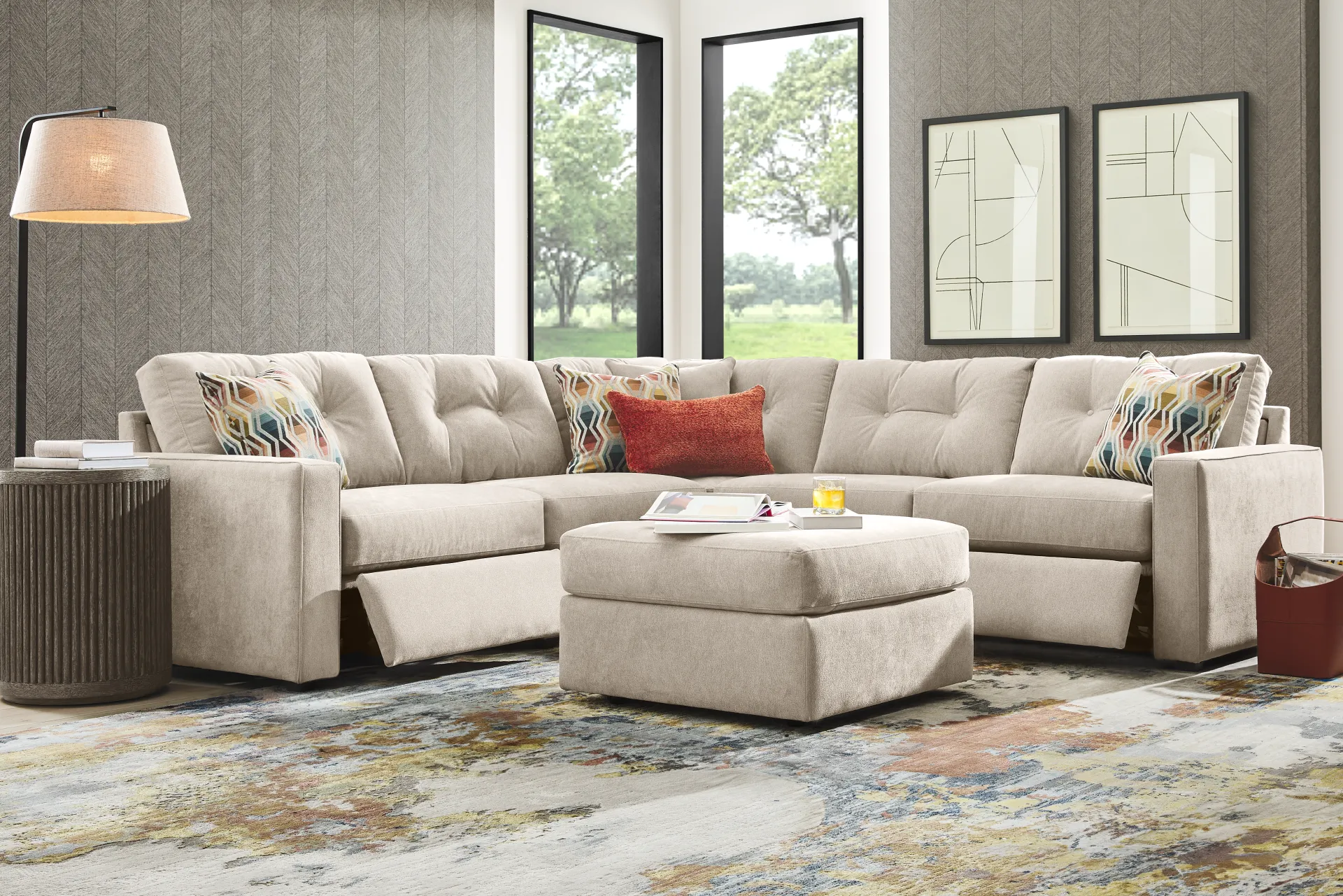 Beige 5 Pc Power Reclining ModularOne - Image 1