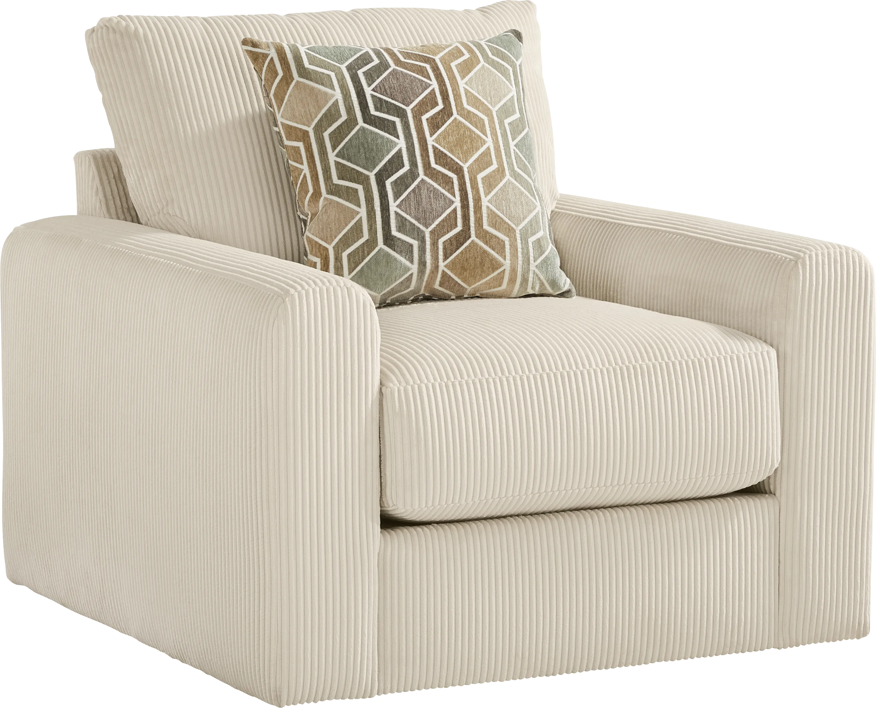 The Challenge Cream Swivel Chair - Thumbnail - Image 1