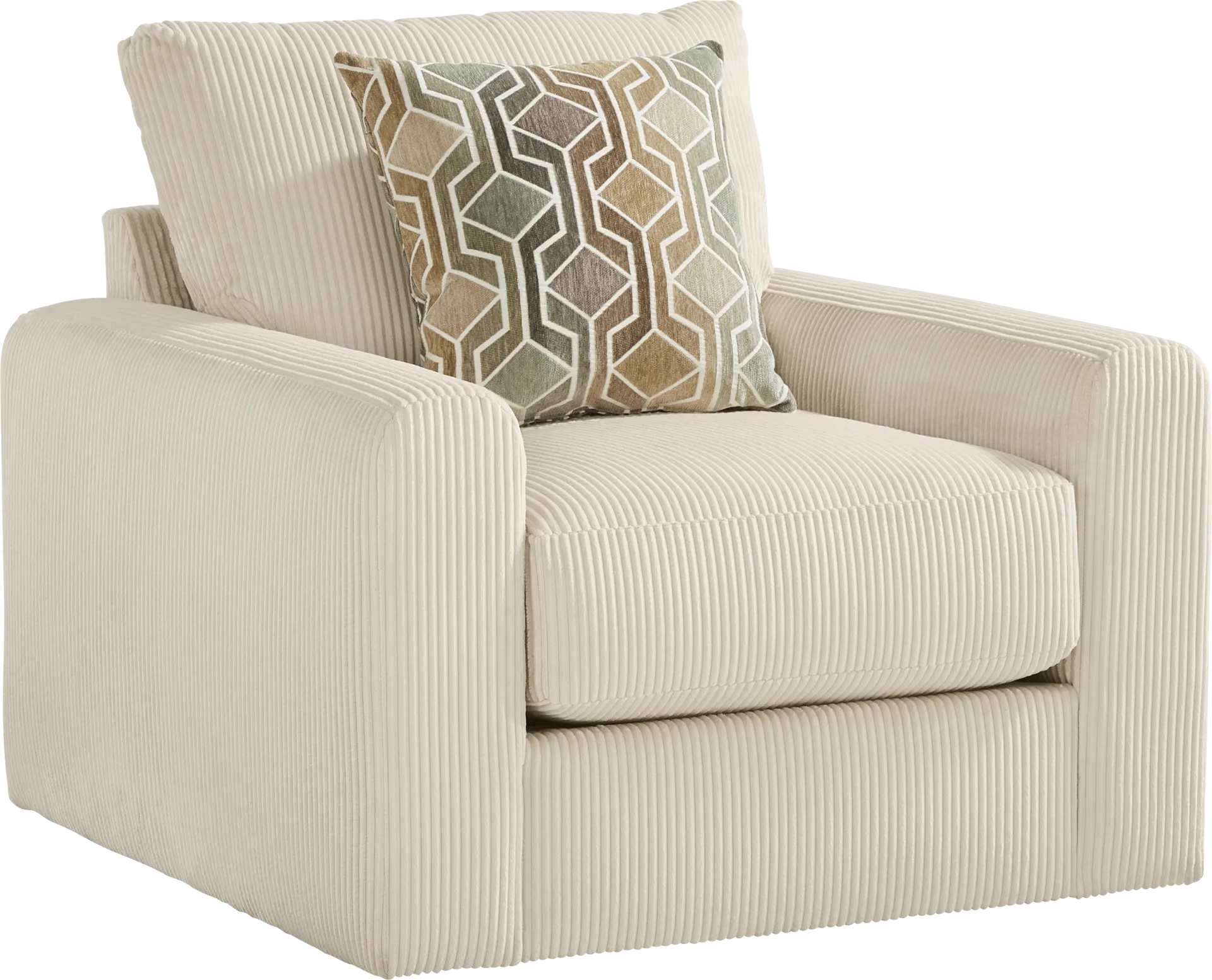 The Challenge Cream Swivel Chair - Image 1