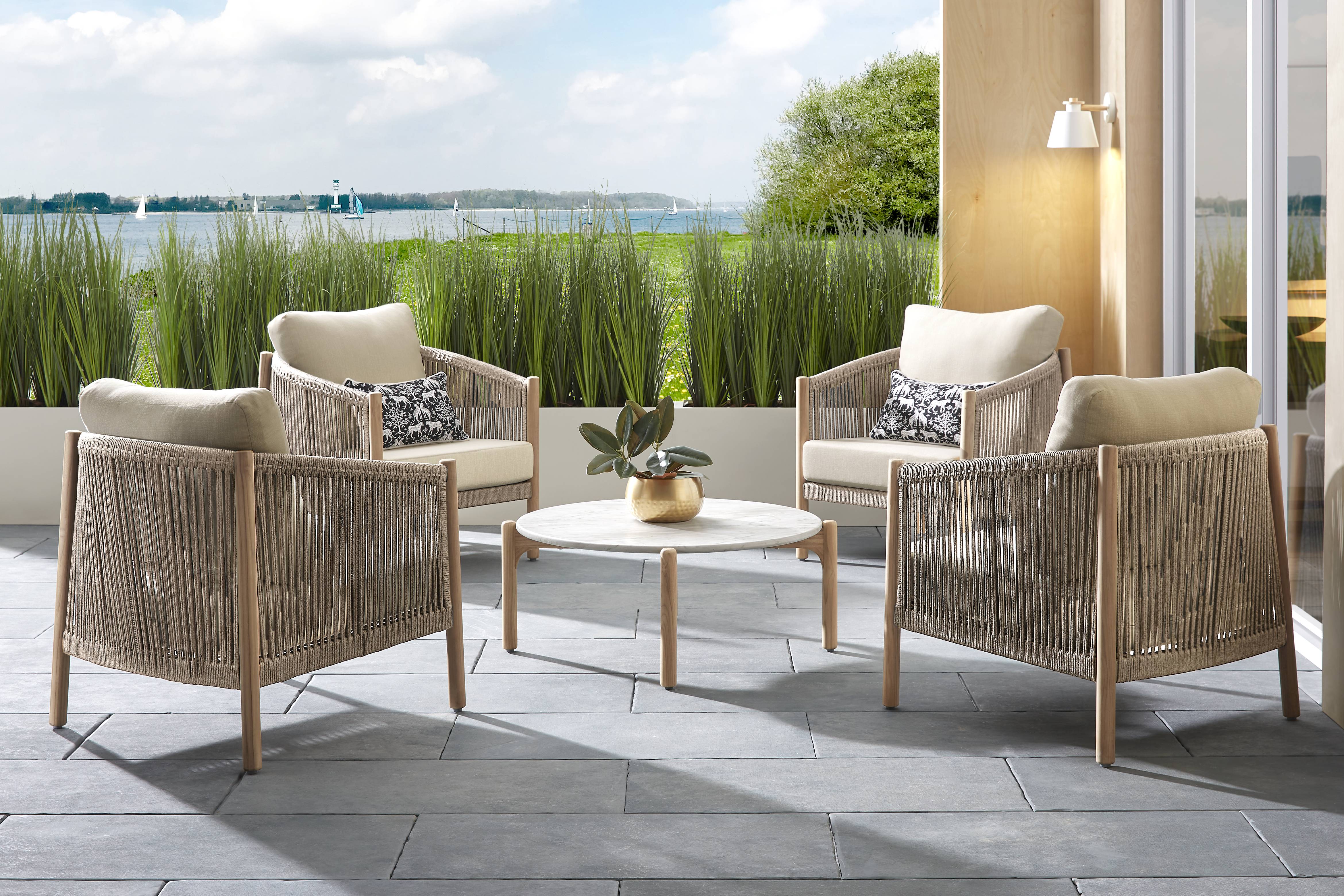 Koda Beige 5 Pc Outdoor Chat Set - Thumbnail - Image 1