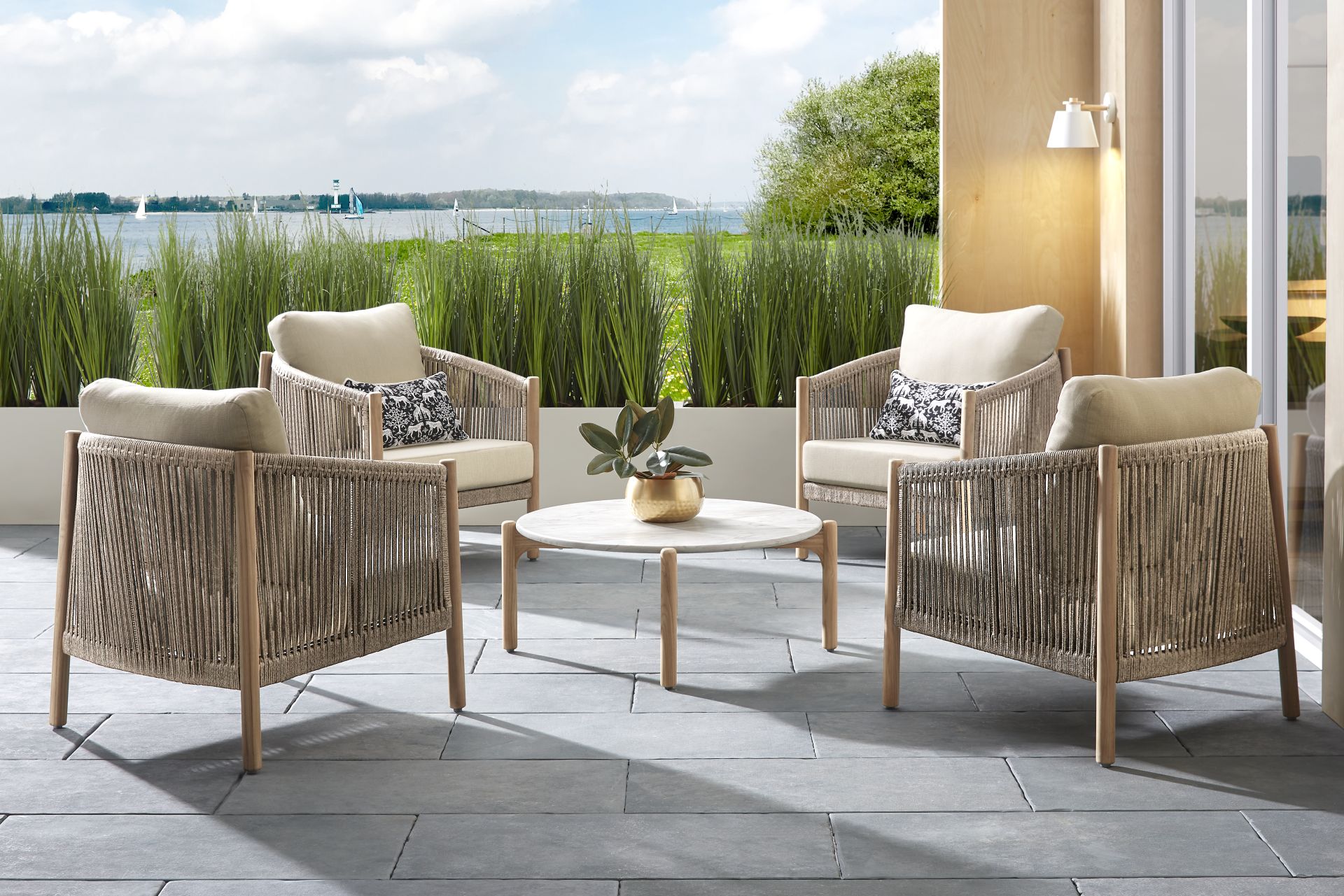 Koda Beige 5 Pc Outdoor Chat Set - Image 1