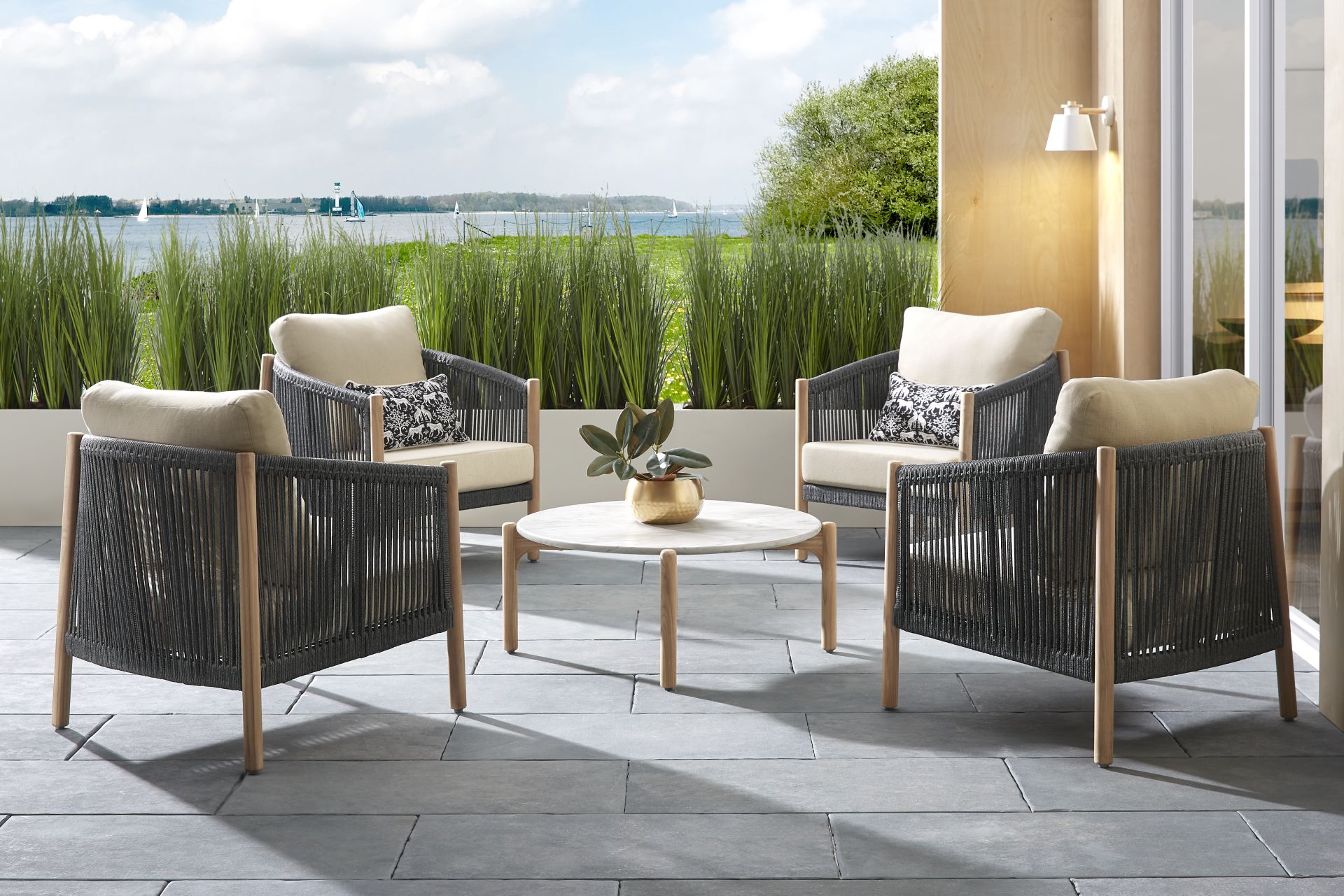 Koda Charcoal 5 Pc Outdoor Chat Set - Image 1
