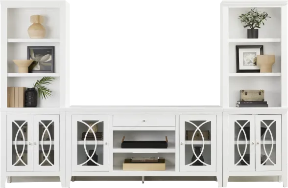 Abbie II White 3 Pc Wall Unit with 66 in. Console