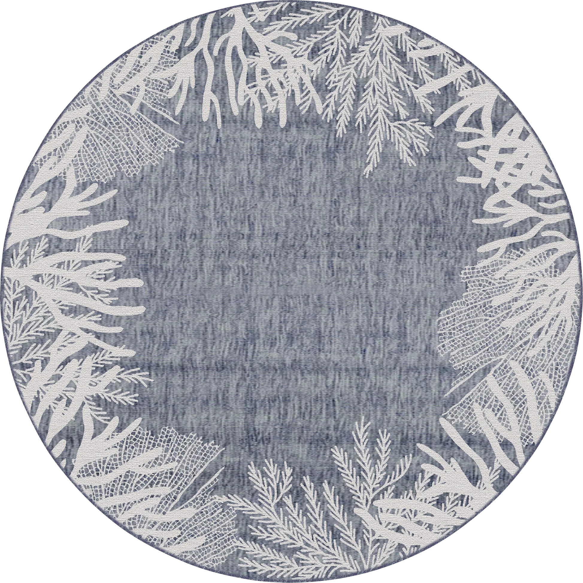 Briza Navy 7'10 Round Indoor/Outdoor Rug - Thumbnail - Image 1