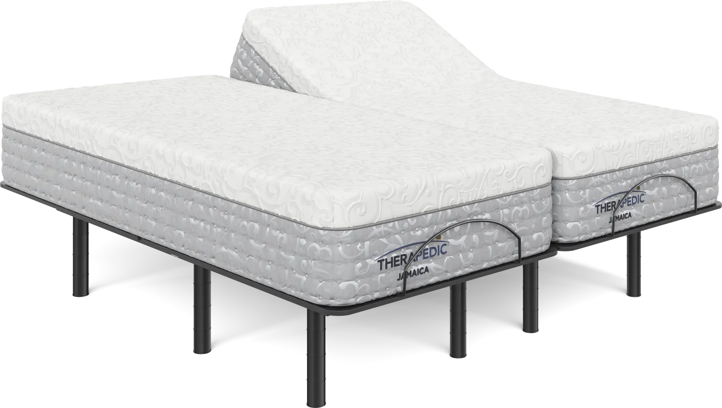 Therapedic Jamaica Split King Mattress with Head Up Only Base