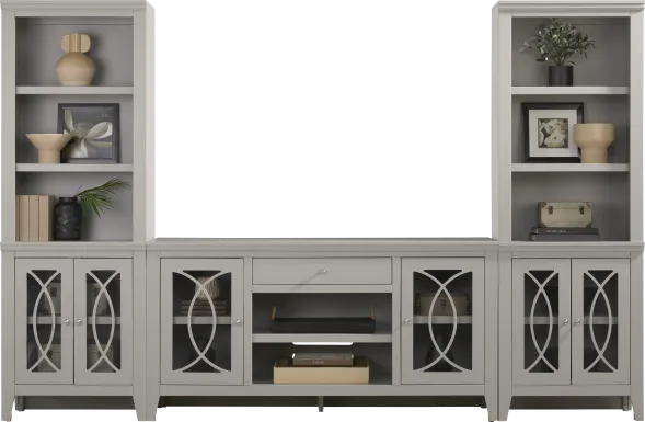 Abbie II Gray 3 Pc Wall Unit with 66 in. Console