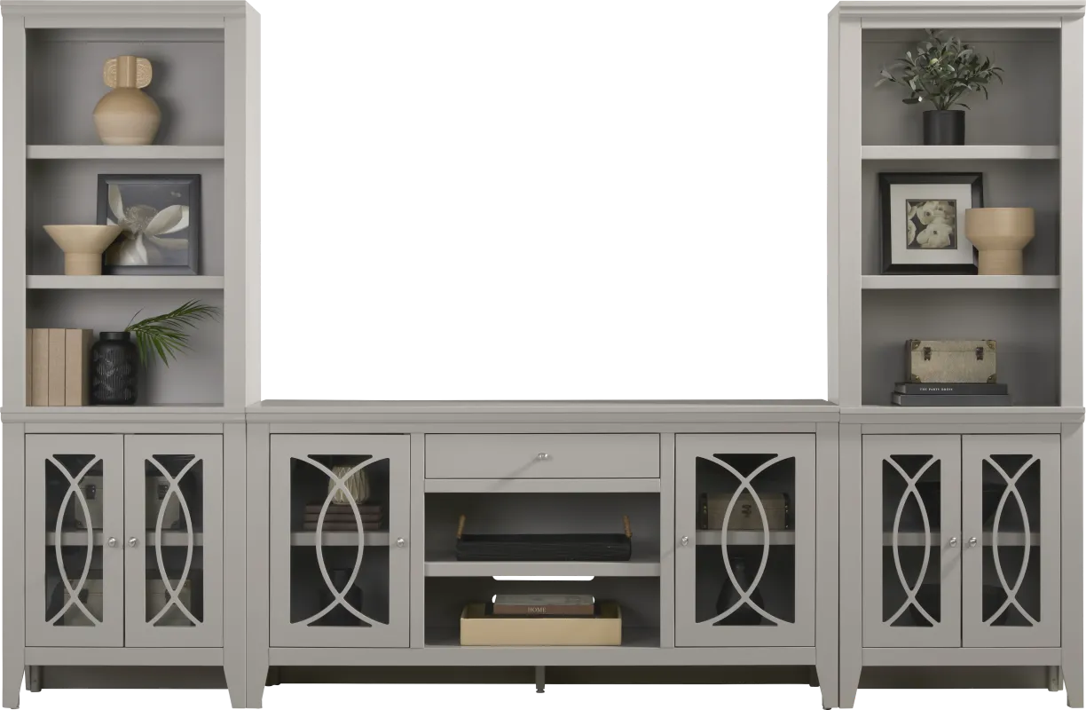 Abbie II Gray 3 Pc Wall Unit with 66 in. Console