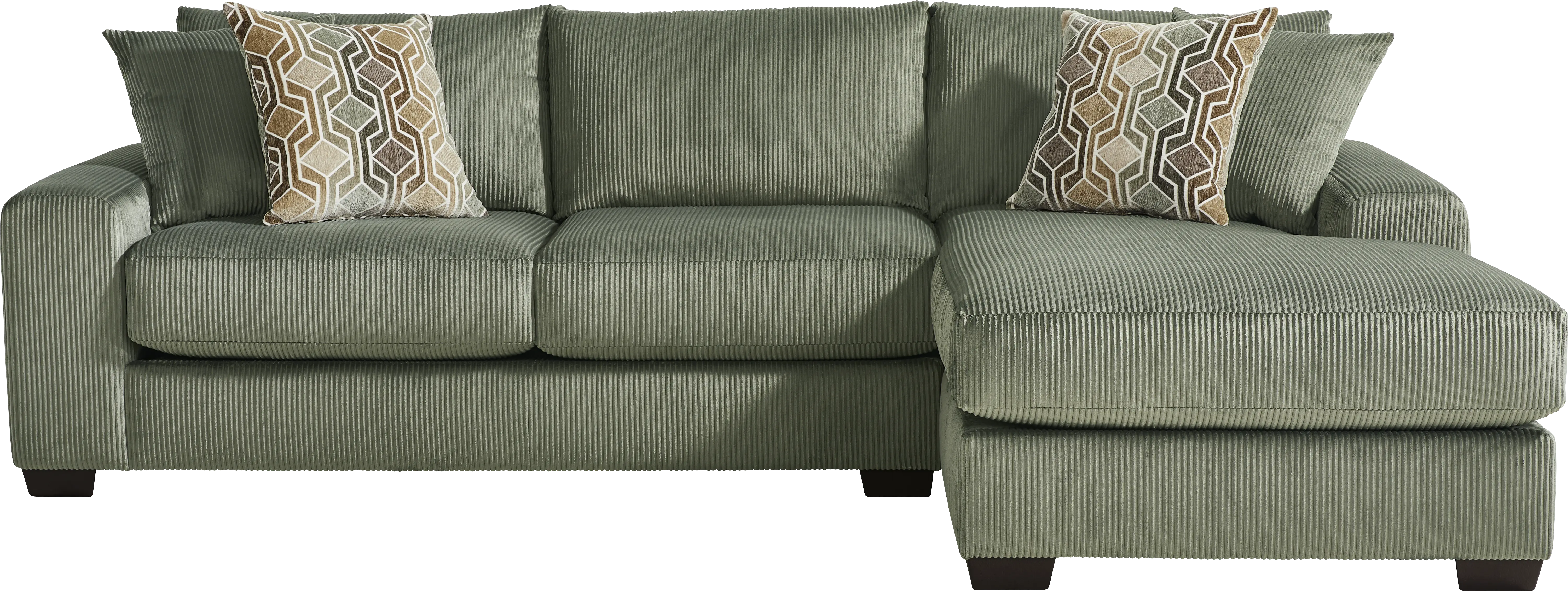 The Challenge Green 2 Pc Sectional - Thumbnail - Image 1