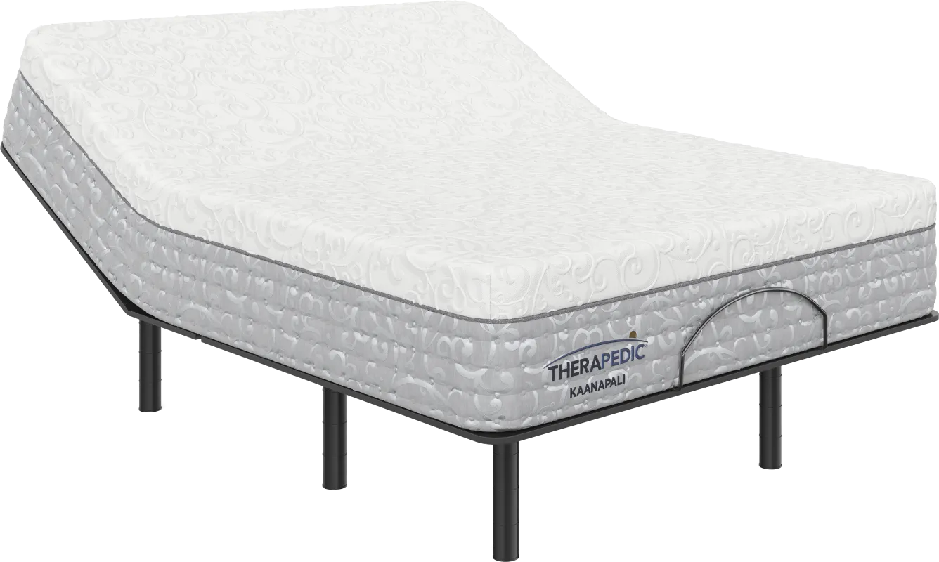 Therapedic Kaanapali Queen Mattress with Head Up Only Base