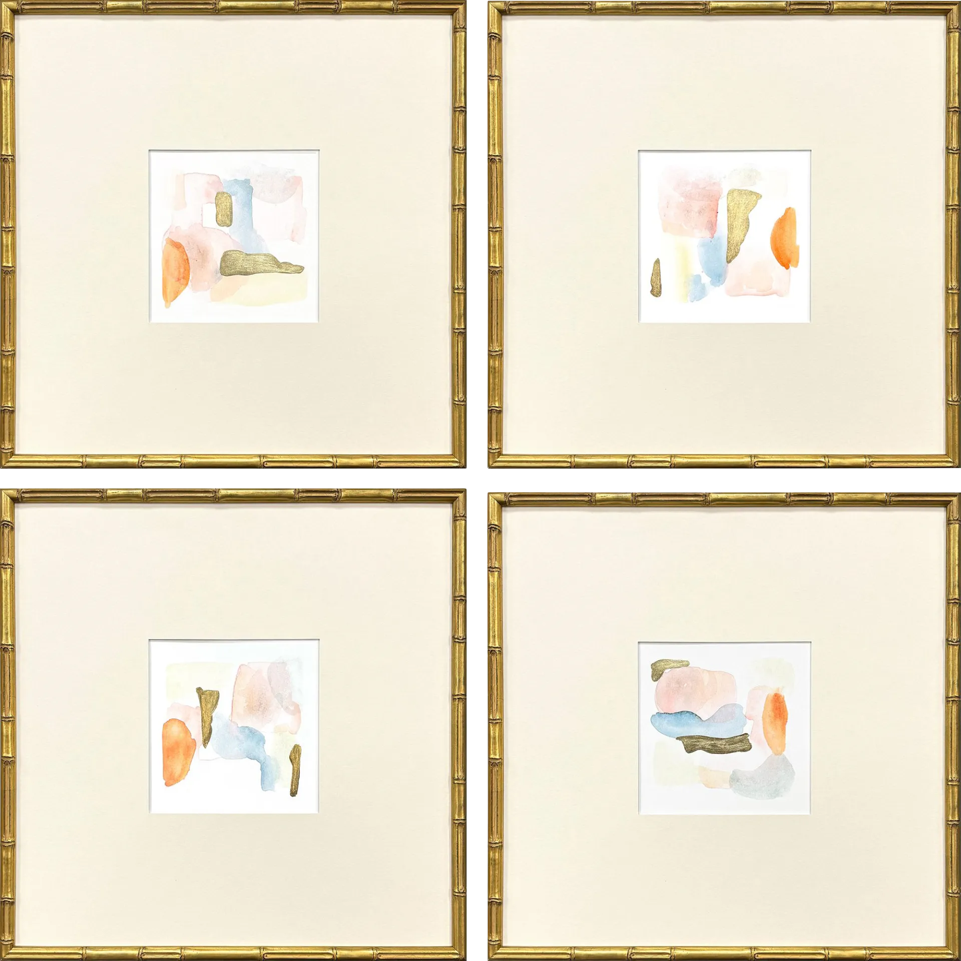 Aymee Orange Artwork, Set of 4 - Image 1