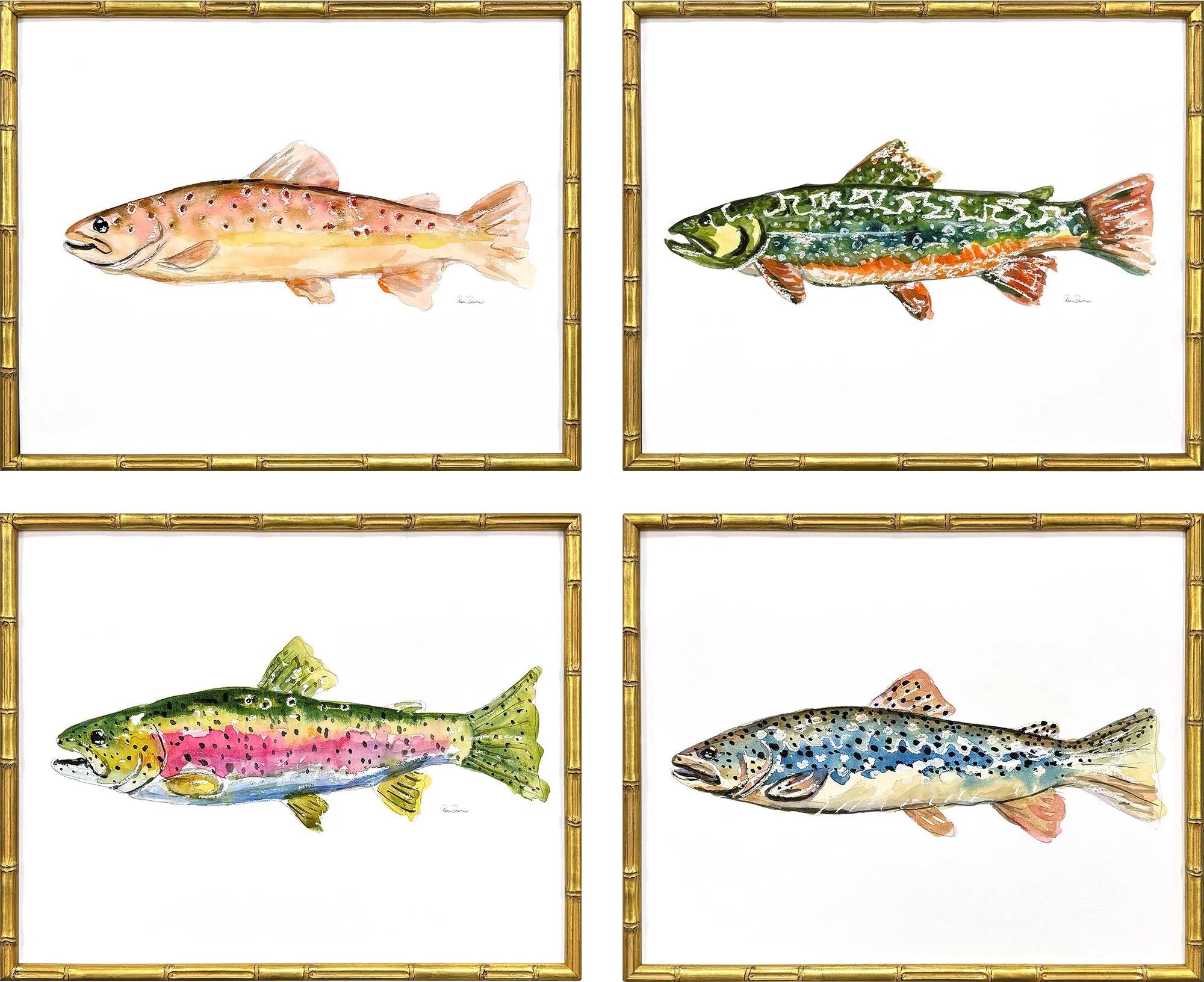 Trout Way Multi Artwork, Set of 4 - Thumbnail - Image 1
