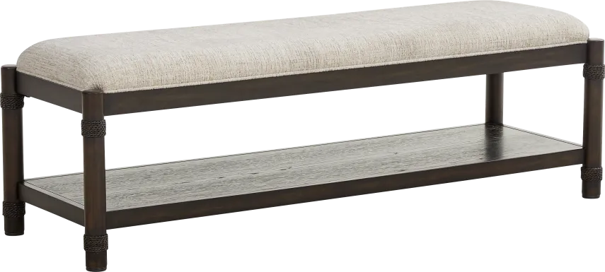 Vineyard Estates Brown Upholstered Bench