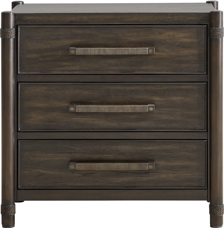 Vineyard Estates Brown 3-Drawer Nightstand