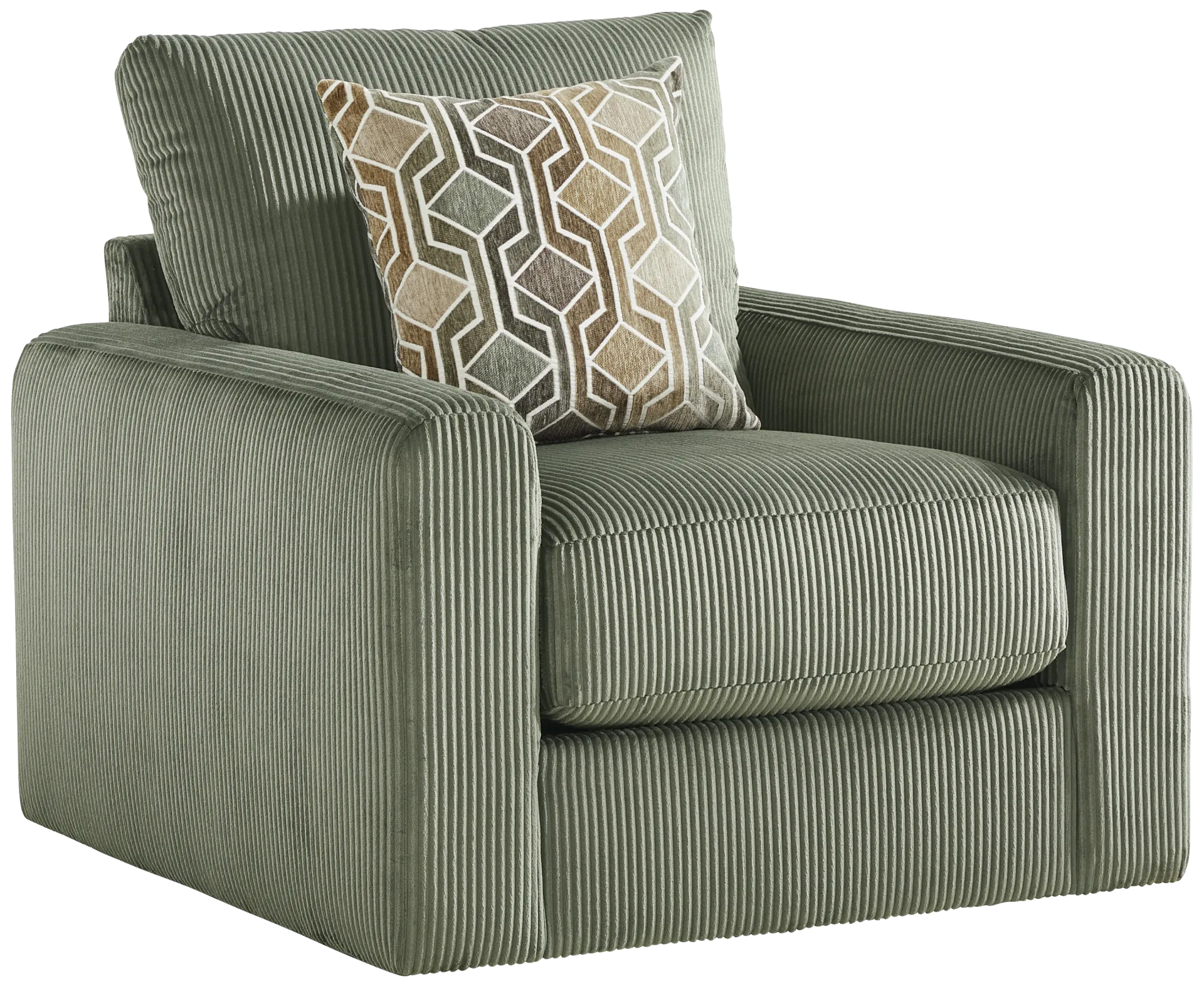green swivel chair