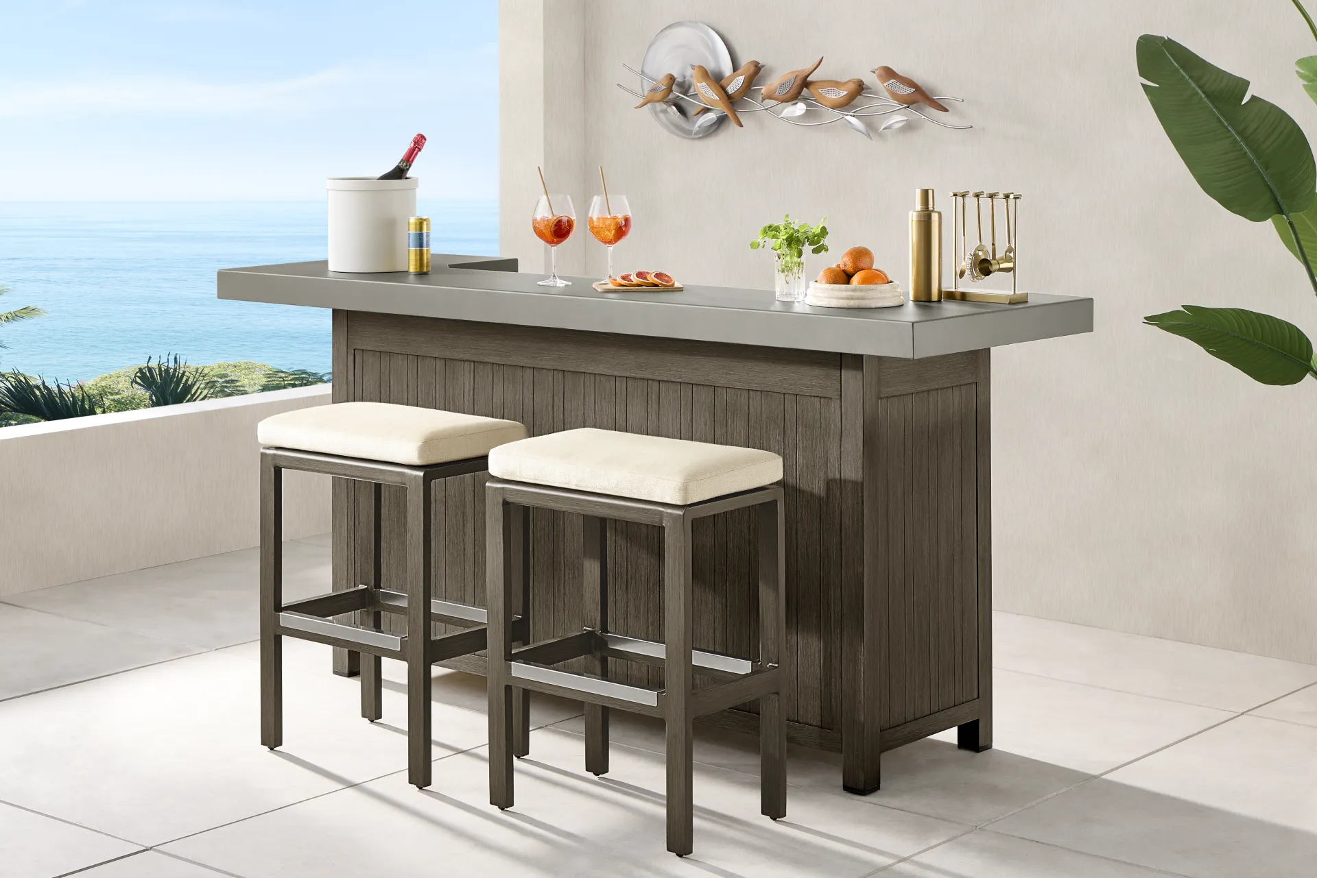 Cruz Brown Outdoor Bar Table - Image 1