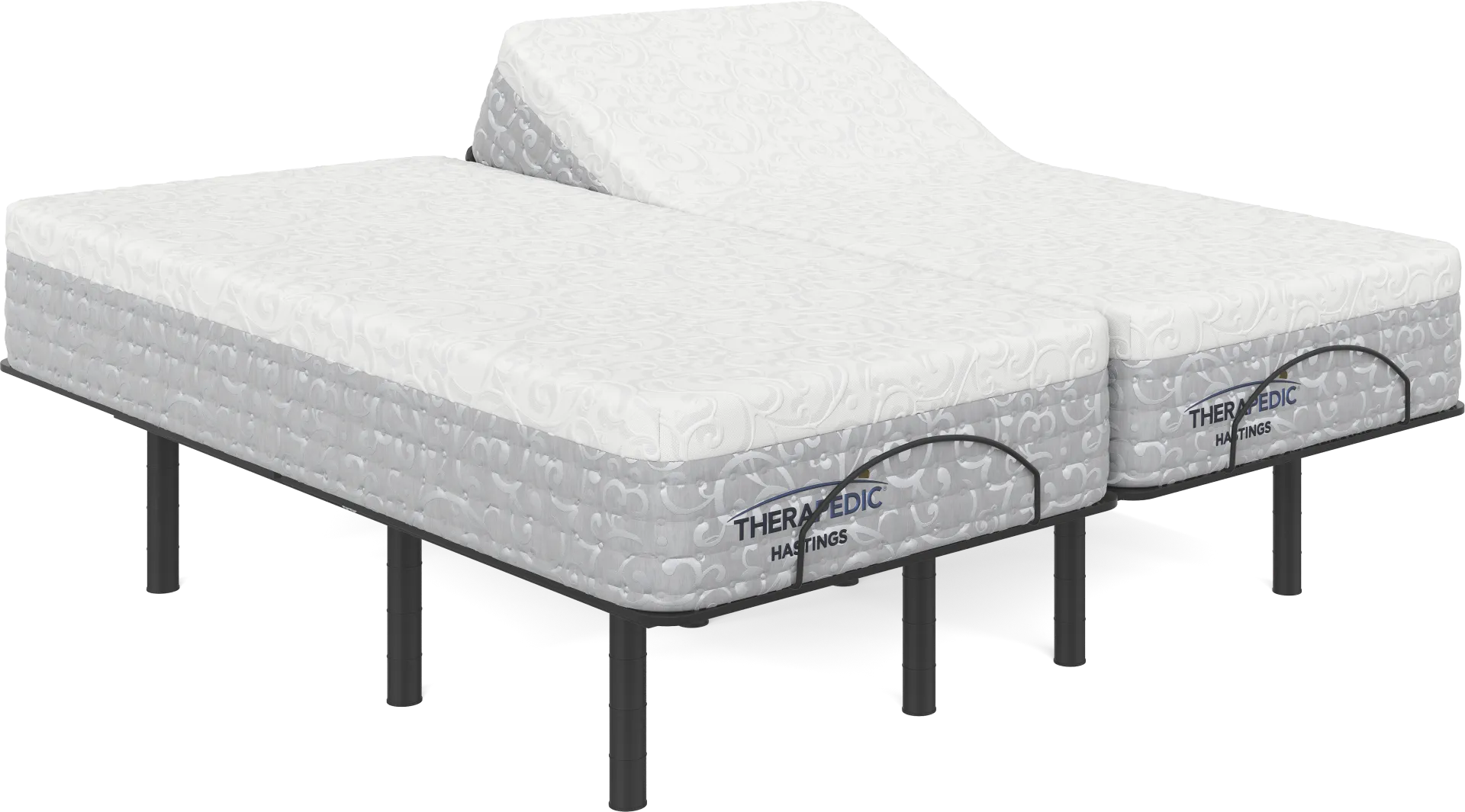 Therapedic Hastings Split King Mattress with Head Up Only Base - Image 1