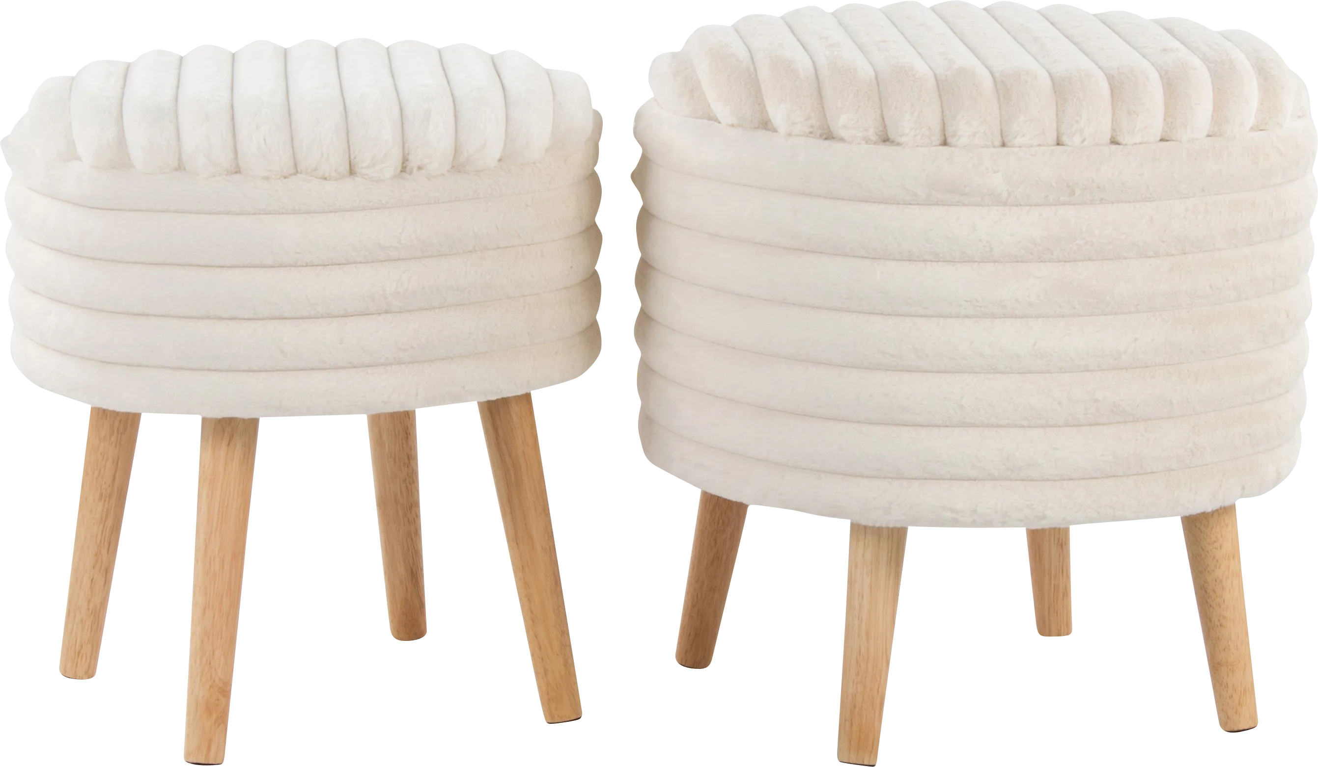 Talana White Ottoman, Set of 2 - Thumbnail - Image 1