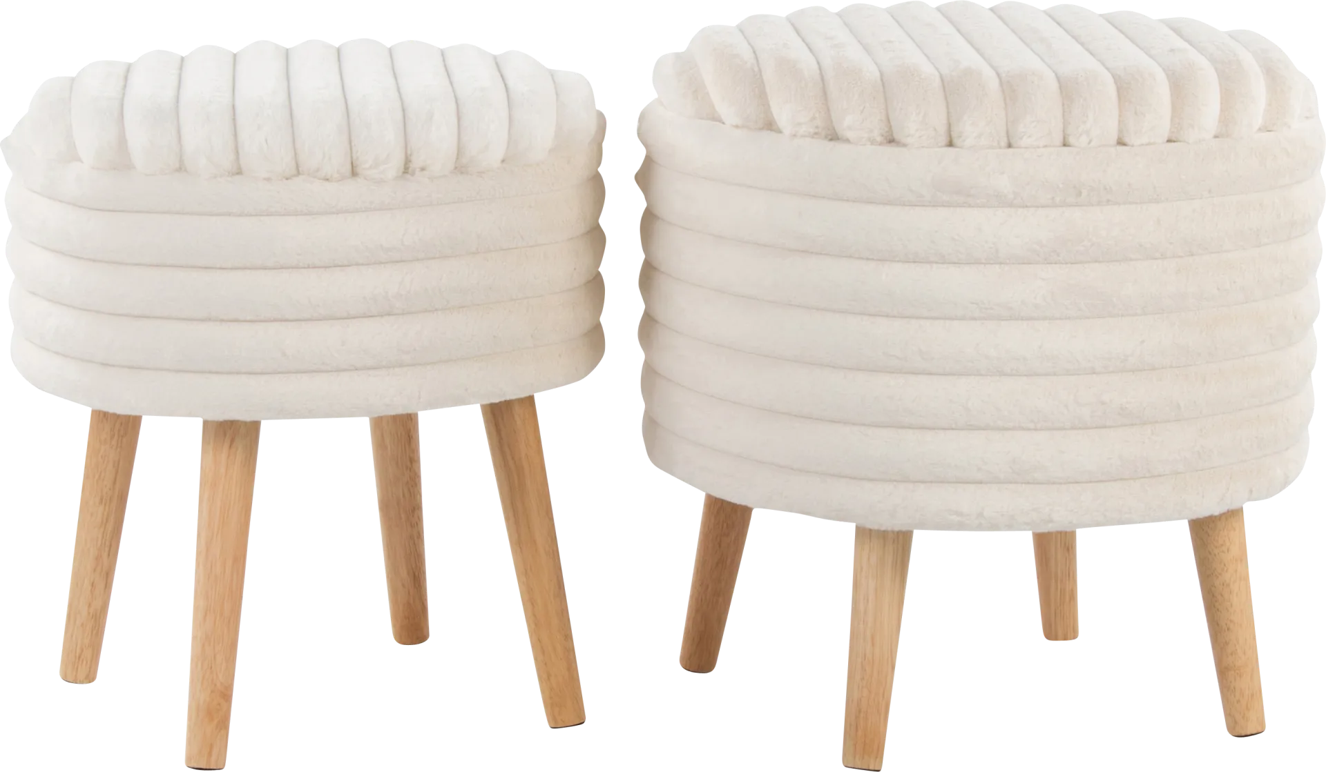 Talana White Ottoman, Set of 2 - Image 1