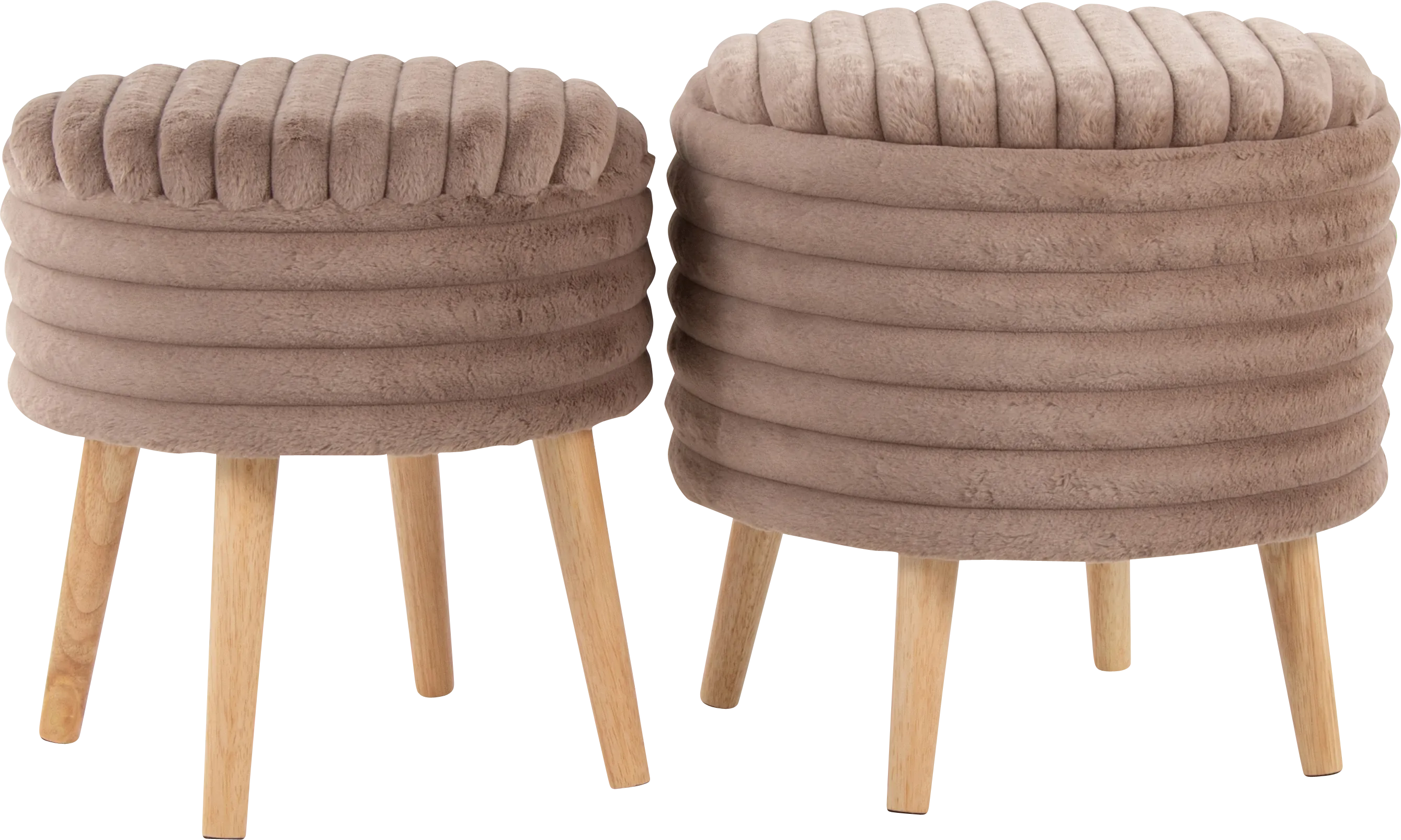 Talana Brown Ottoman, Set of 2 - Thumbnail - Image 1