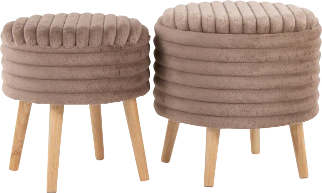 Talana Brown Ottoman, Set of 2