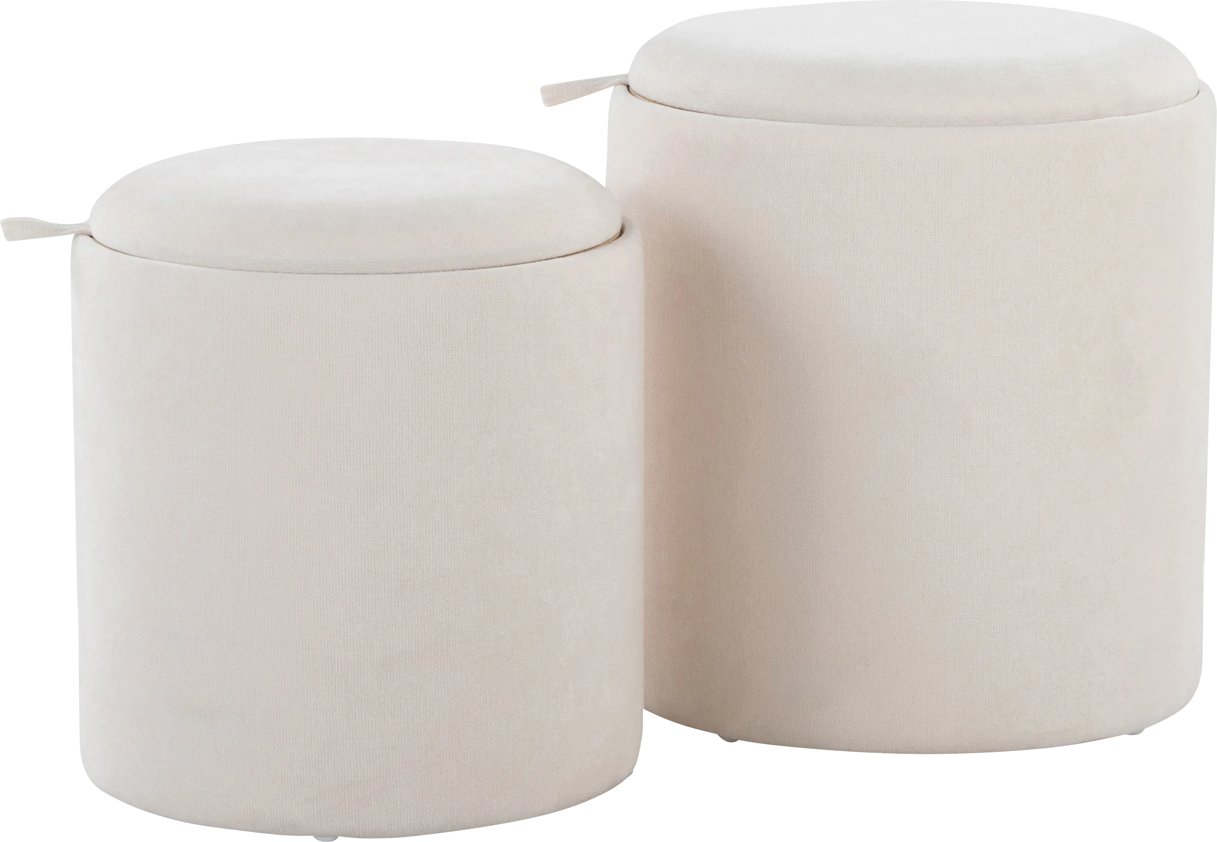 Traymore White Ottoman, Set of 2 - Thumbnail - Image 1