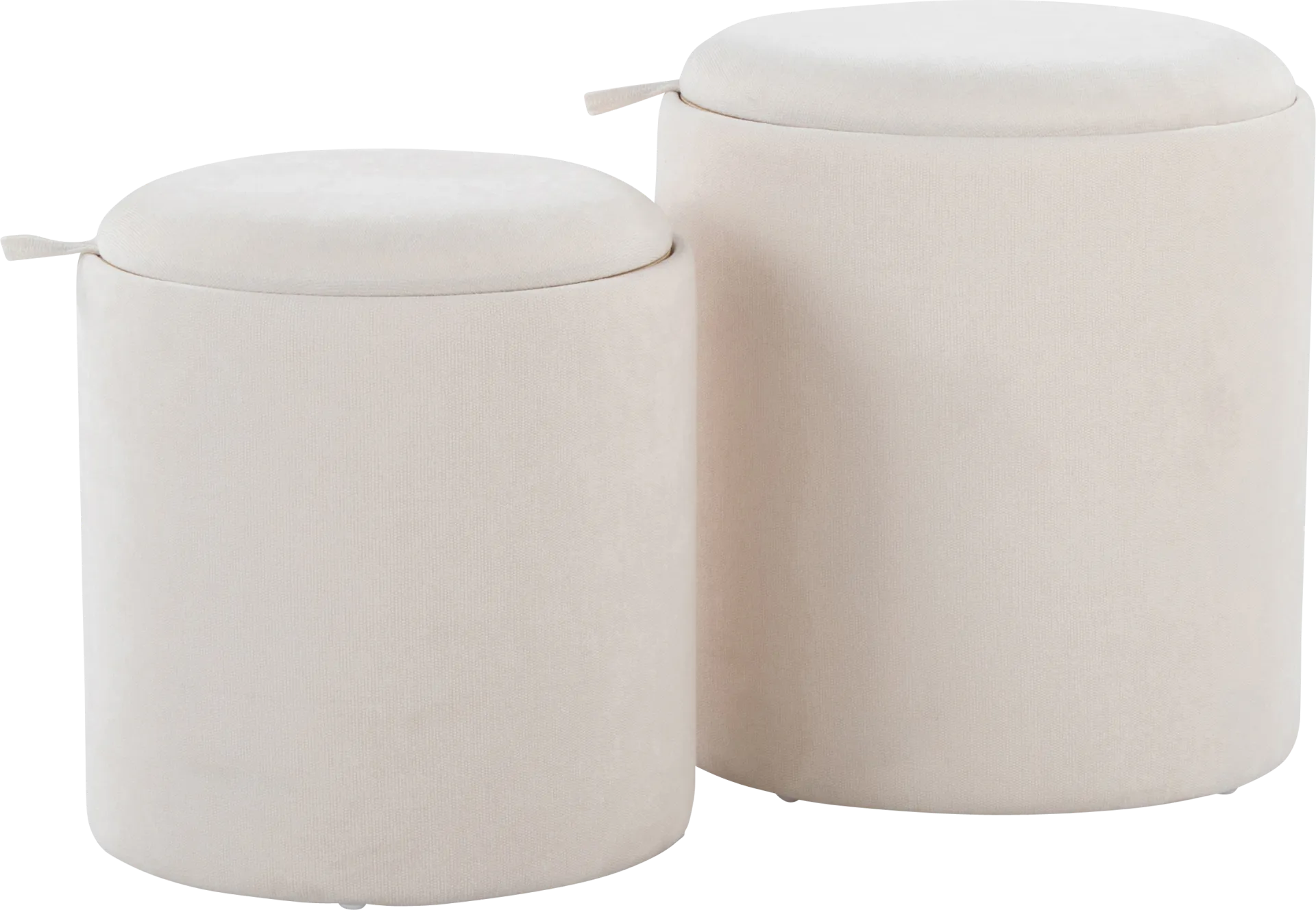 Traymore White Ottoman, Set of 2 - Image 1