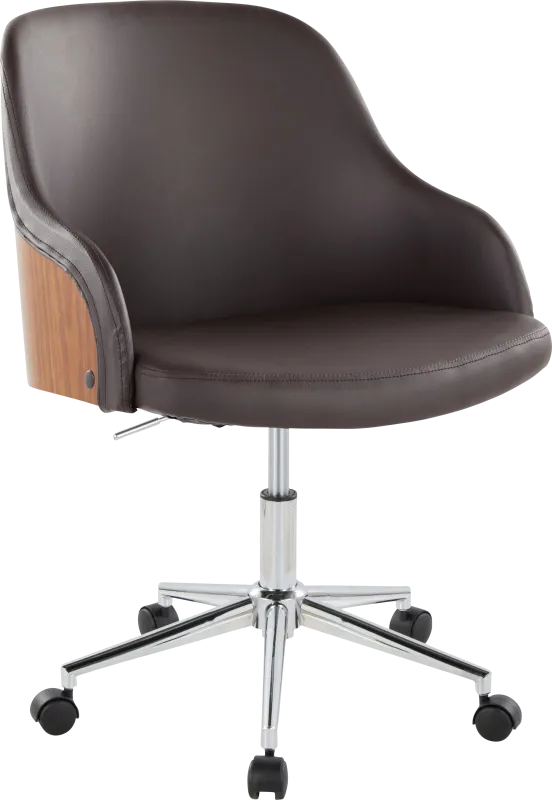 Bryta V Brown Desk Chair
