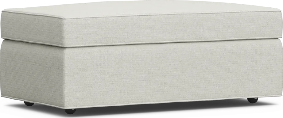 Bellingham Off-White Textured Storage Ottoman