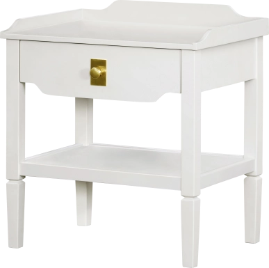Alnis White End Table