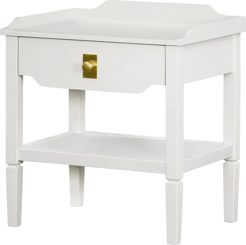 Alnis White End Table