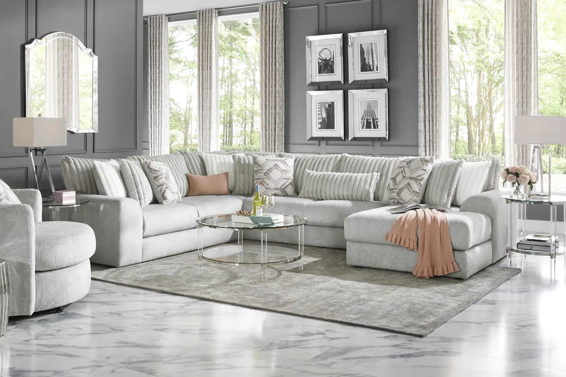 Moreau Street Gray 3 Pc Sectional - Image 1