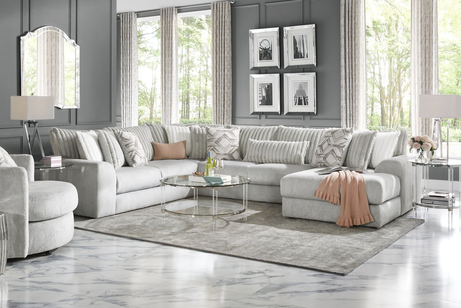 Moreau Street Gray 3 Pc Sectional - Image 2