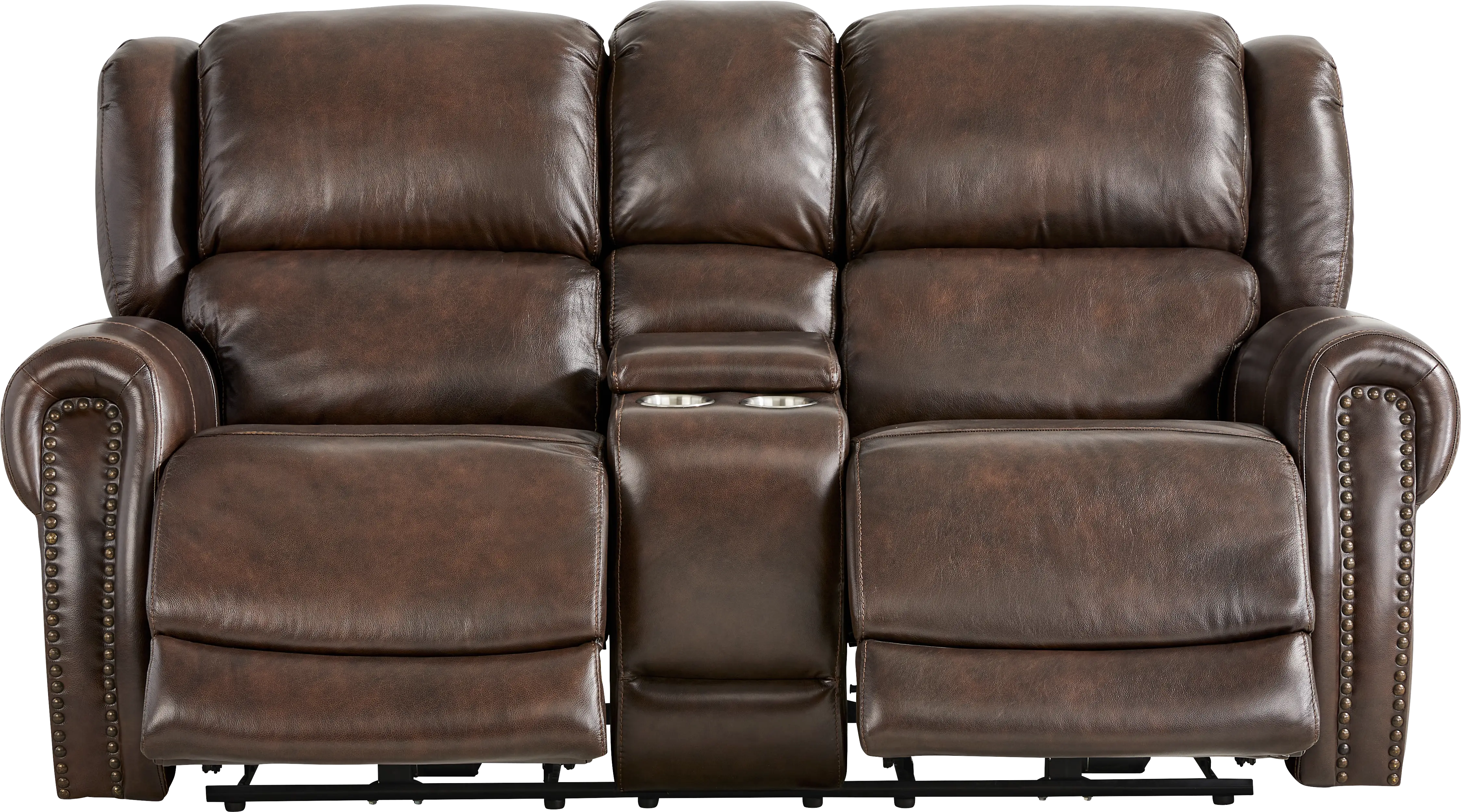 Churchill Brown 5 Pc Dual Power Reclining Leather Living Room - Thumbnail - Image 8